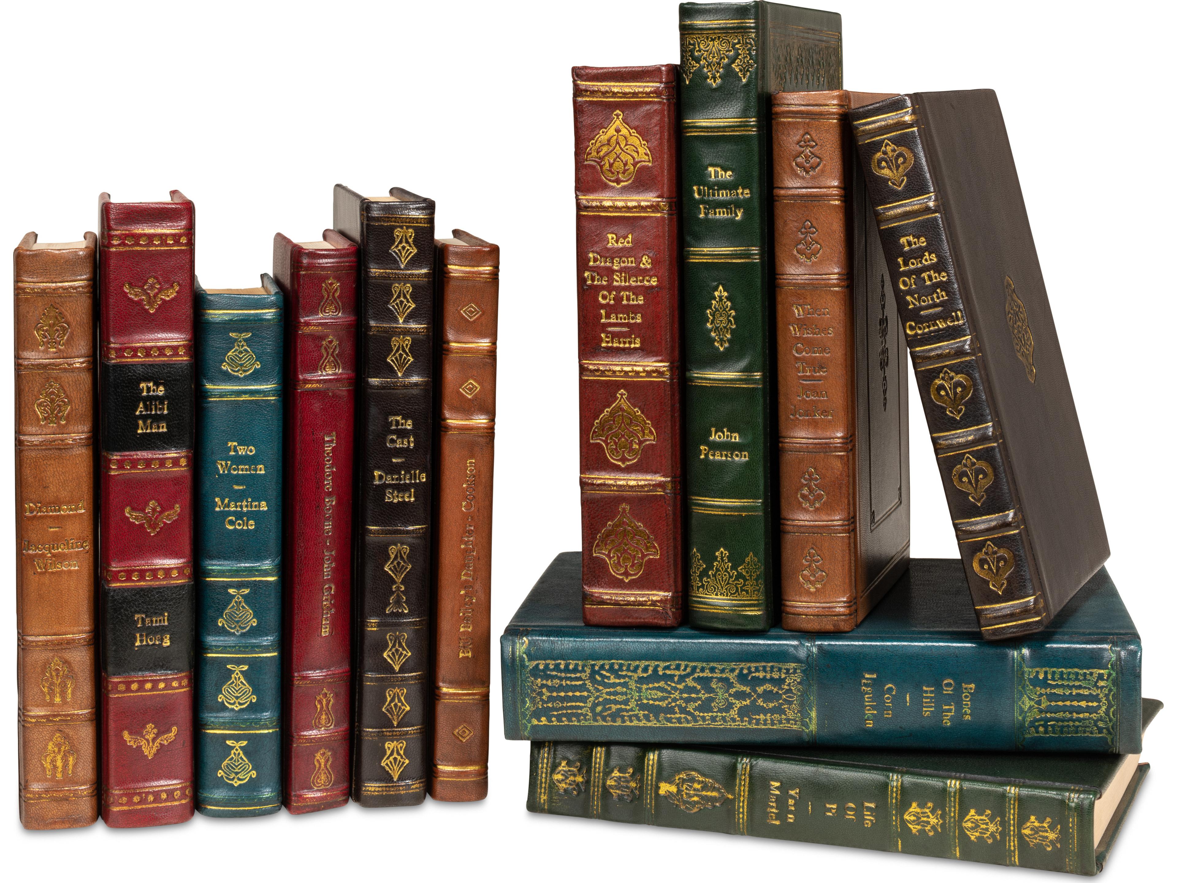 Sarreid Ltd Rebound Leather Books (Set of 12)