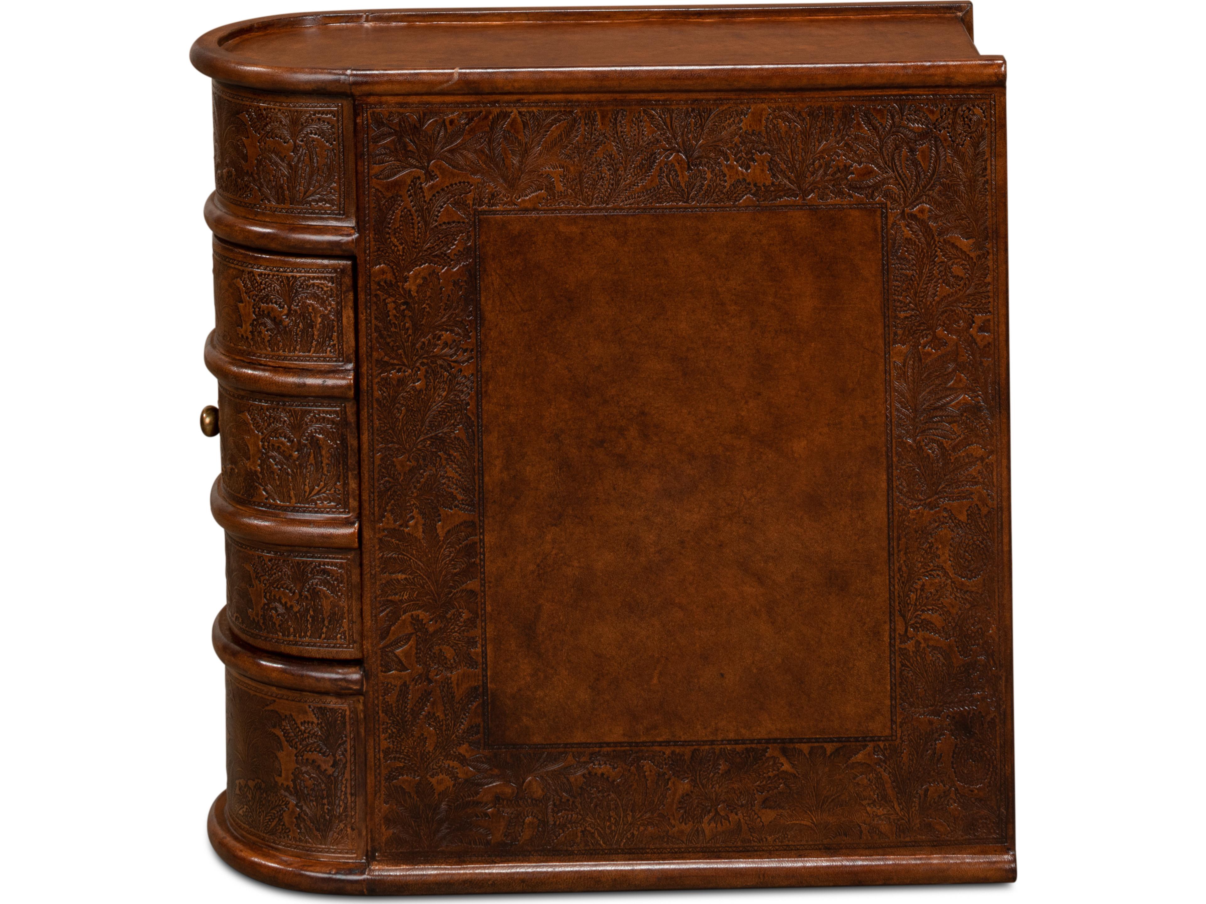 Sarreid Ltd Barnes Leather Book Side Table