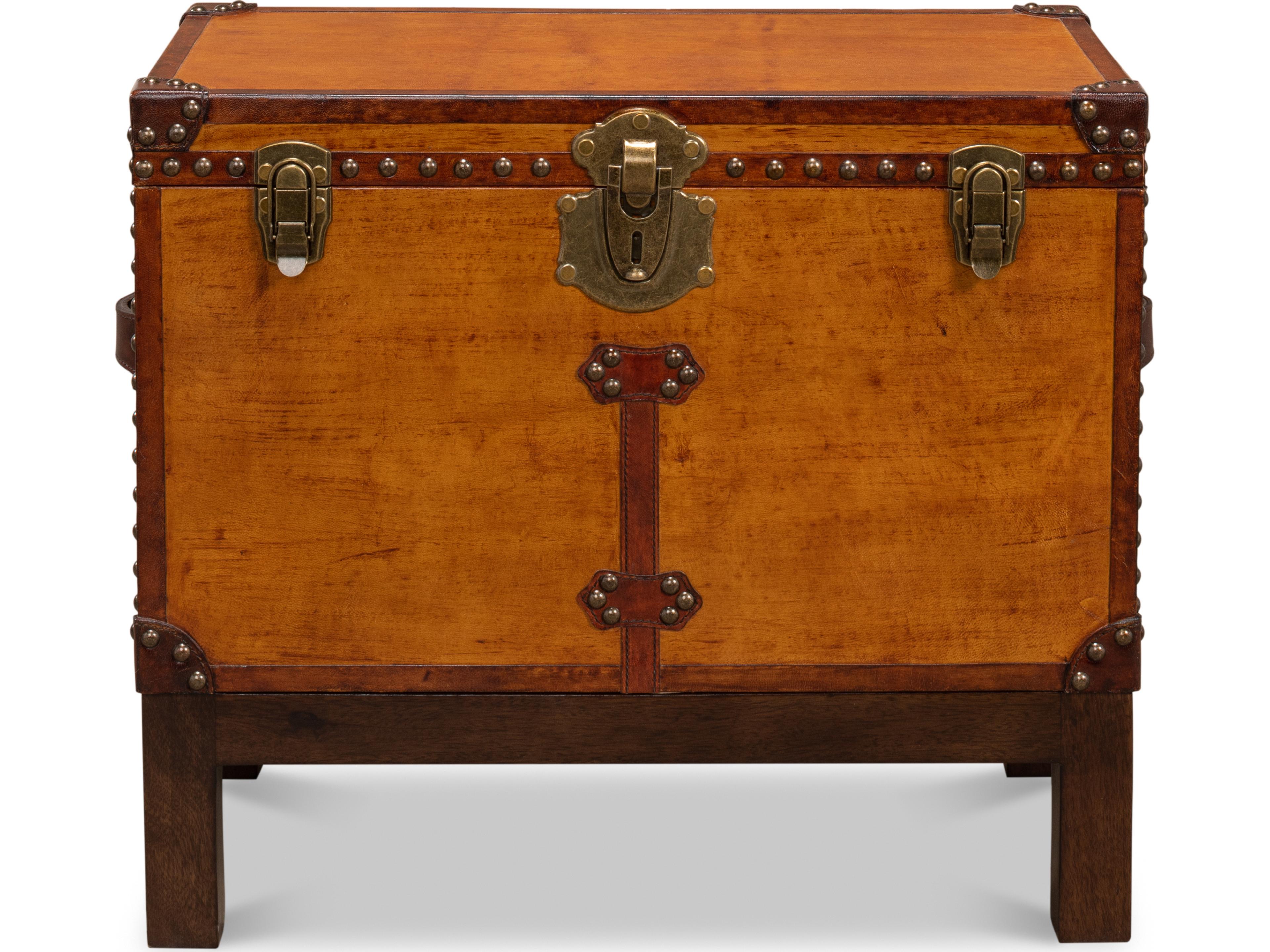 Sarreid Ltd Abilene Leather Box W/Stand