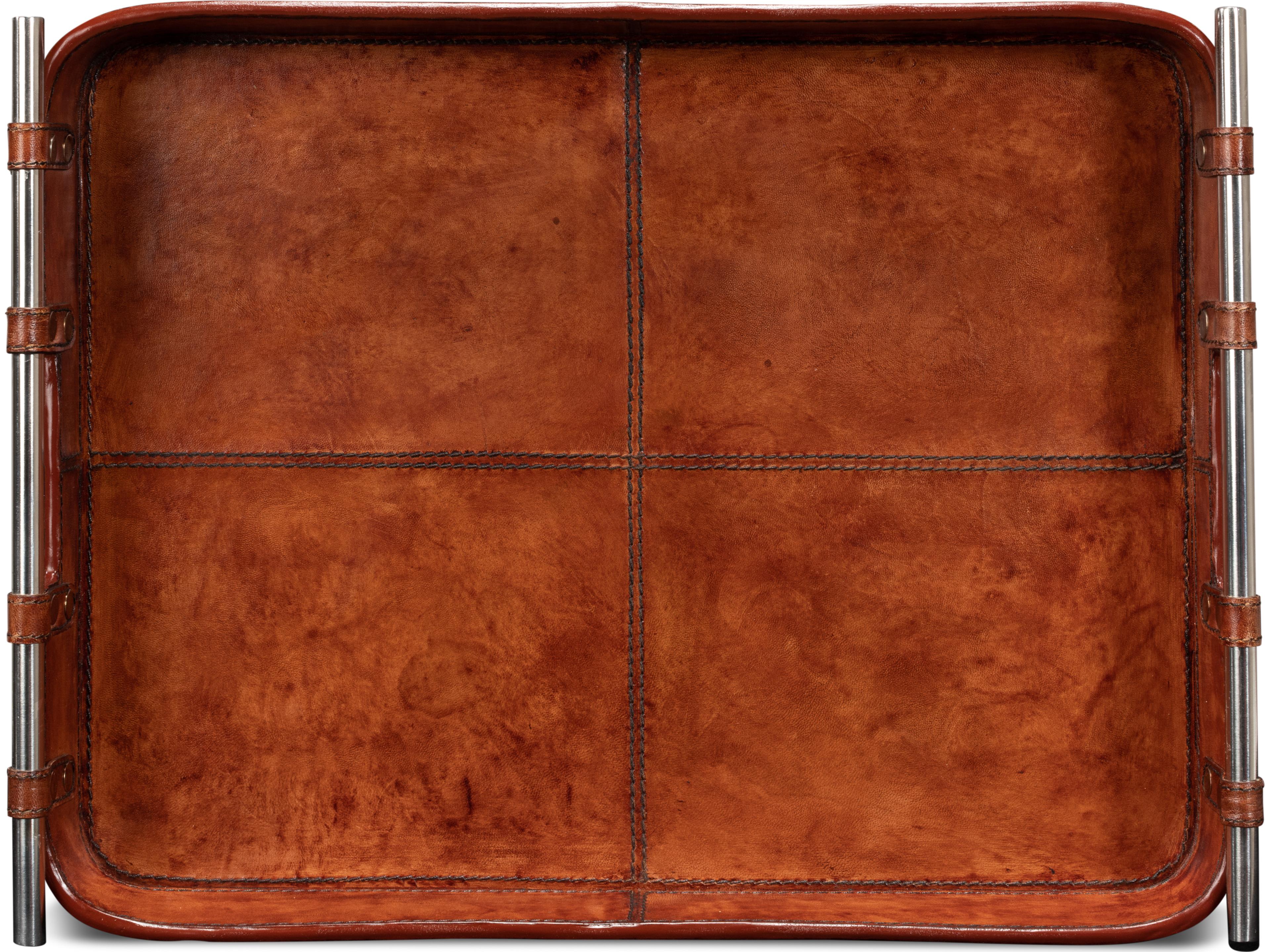 Sarreid Ltd Safari Leather Tray