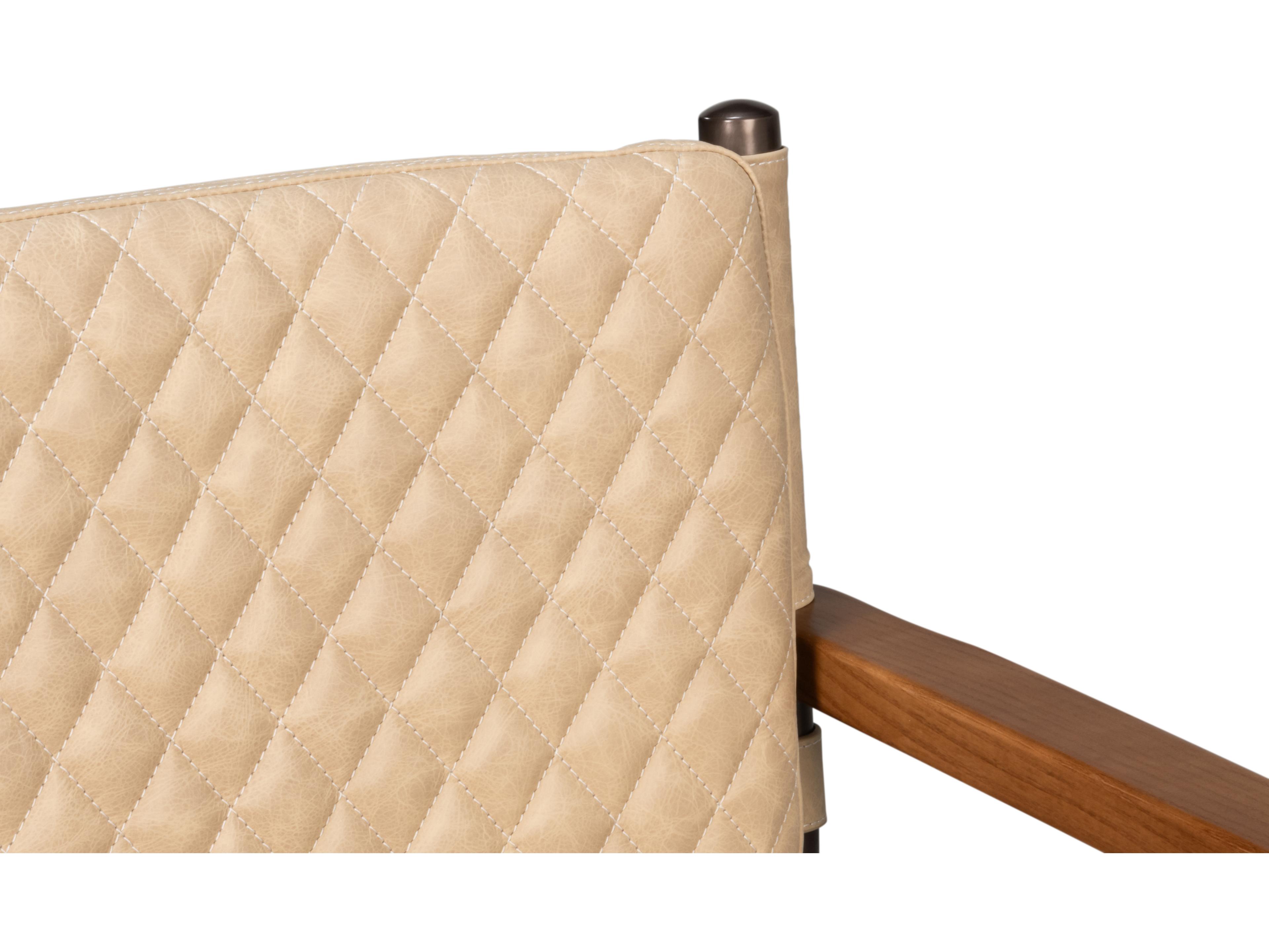 Sarreid Ltd The Harley Cream Leather Accent Chair