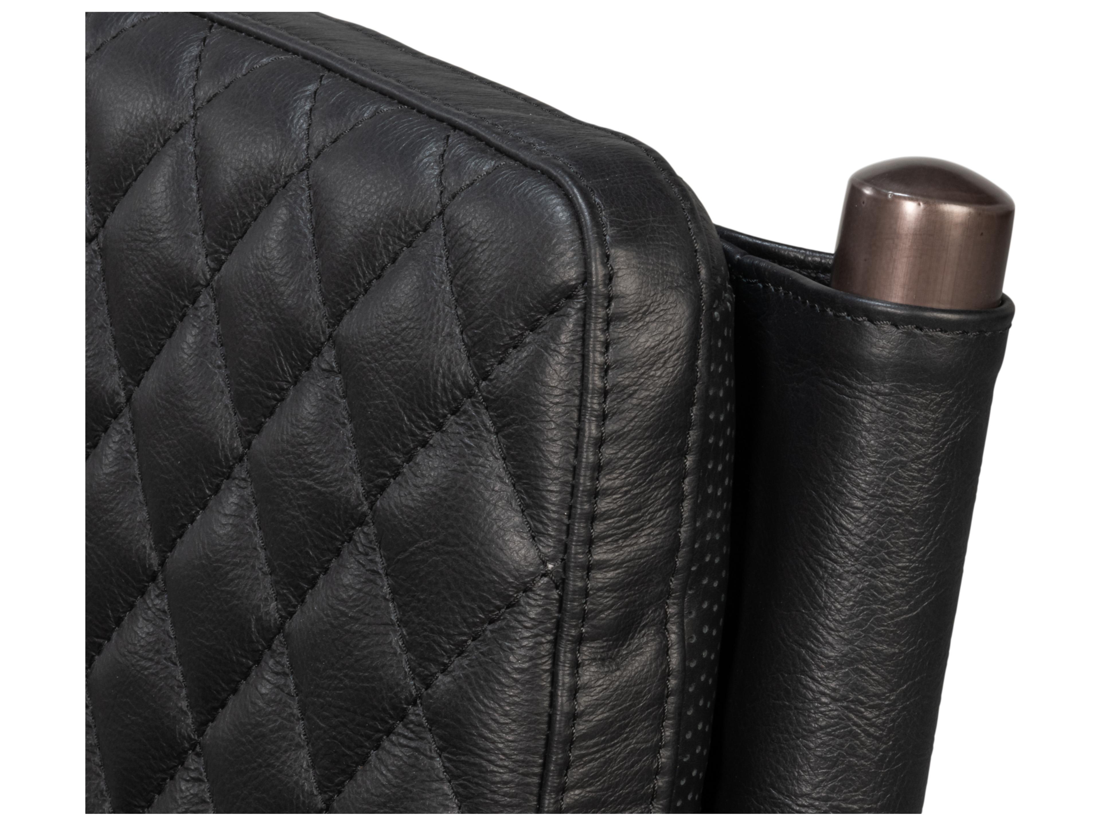 Sarreid Ltd The Harley Black Leather Accent Chair