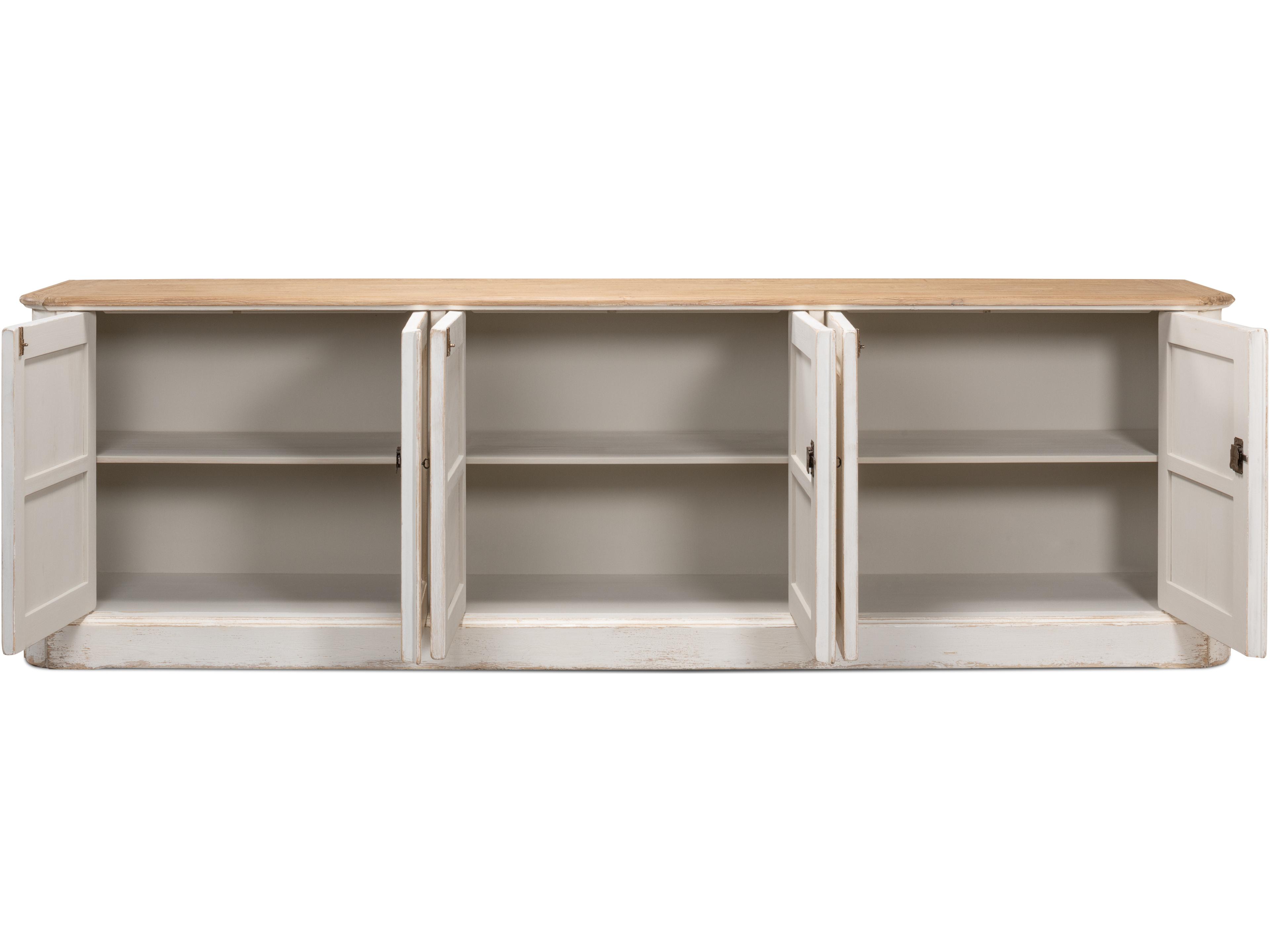 Sarreid Ltd Antique Whitewash Sideboard 6 Door