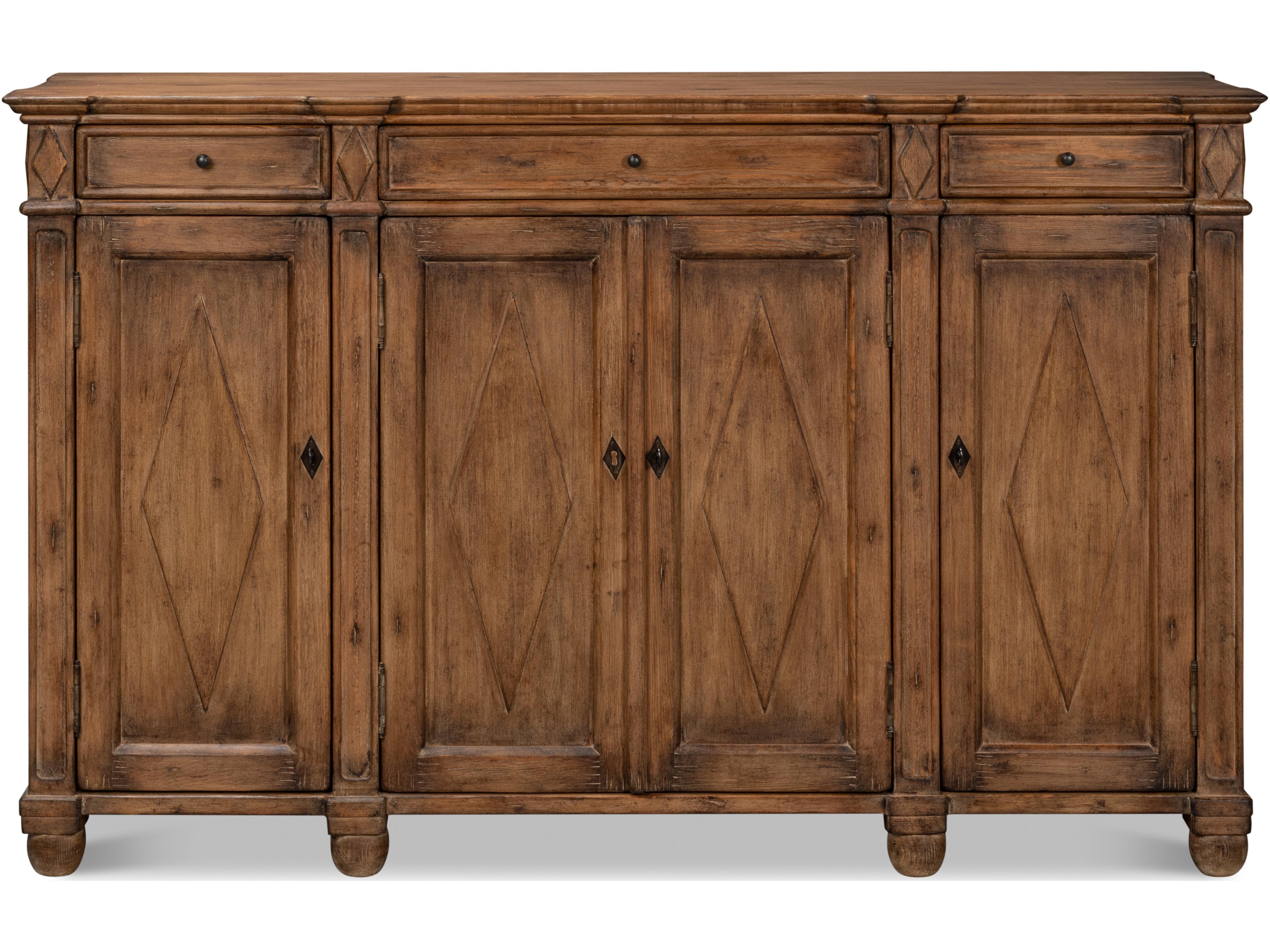 Sarreid Ltd Diamond Wall Sideboard Brown