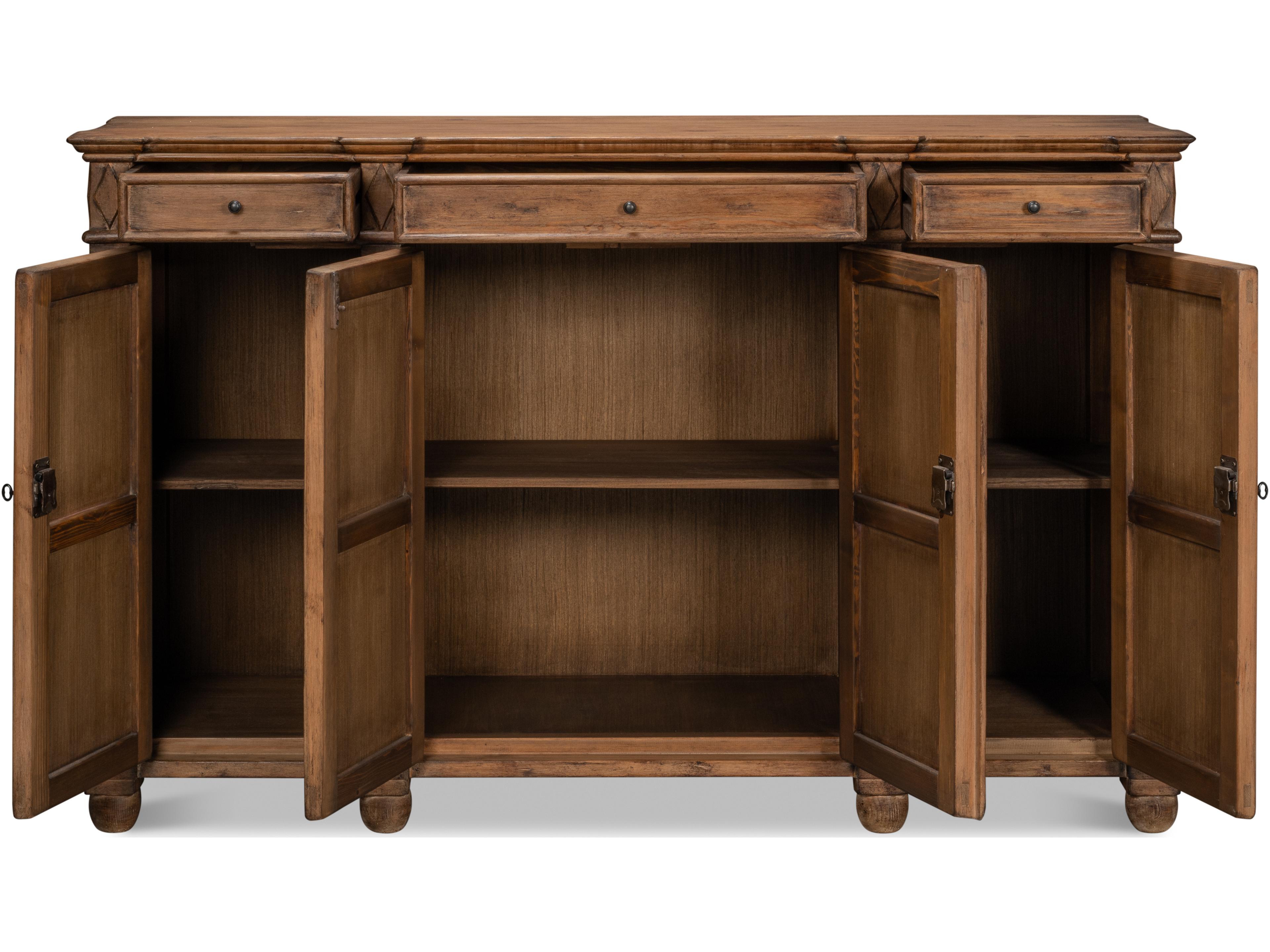 Sarreid Ltd Diamond Wall Sideboard Brown