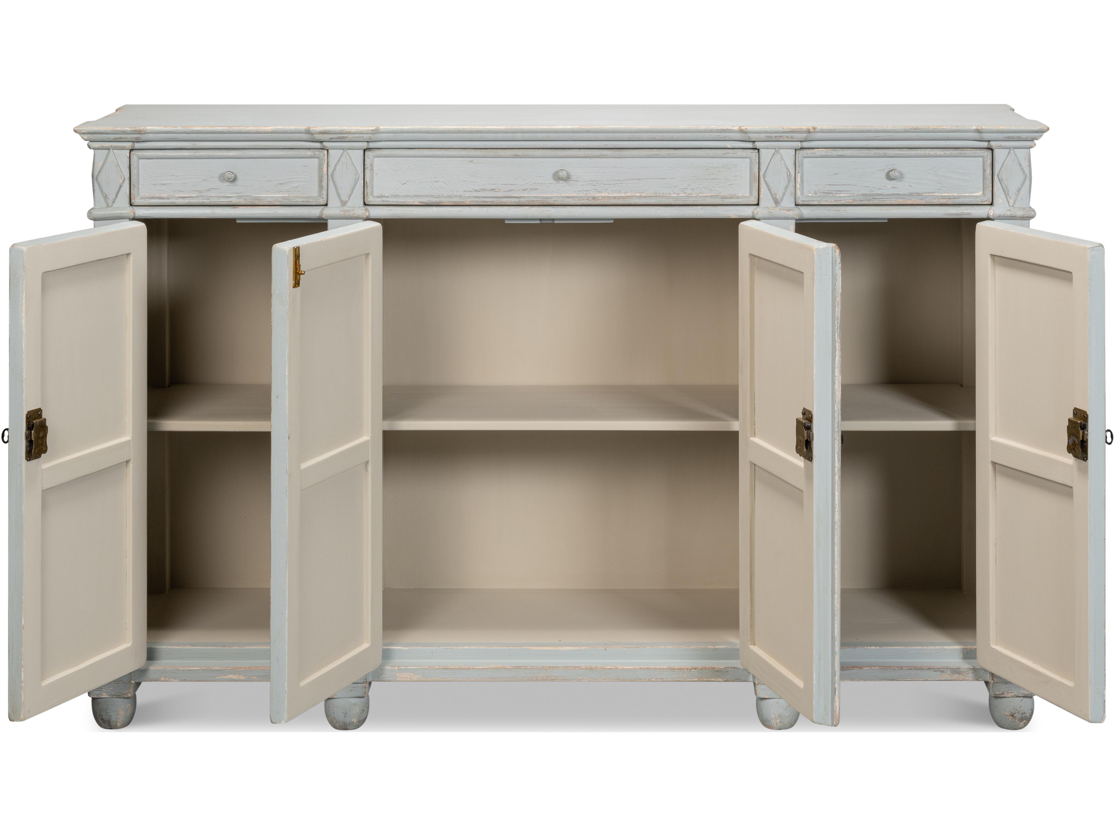 Sarreid Ltd Diamond Wall Sideboard Blue Grey