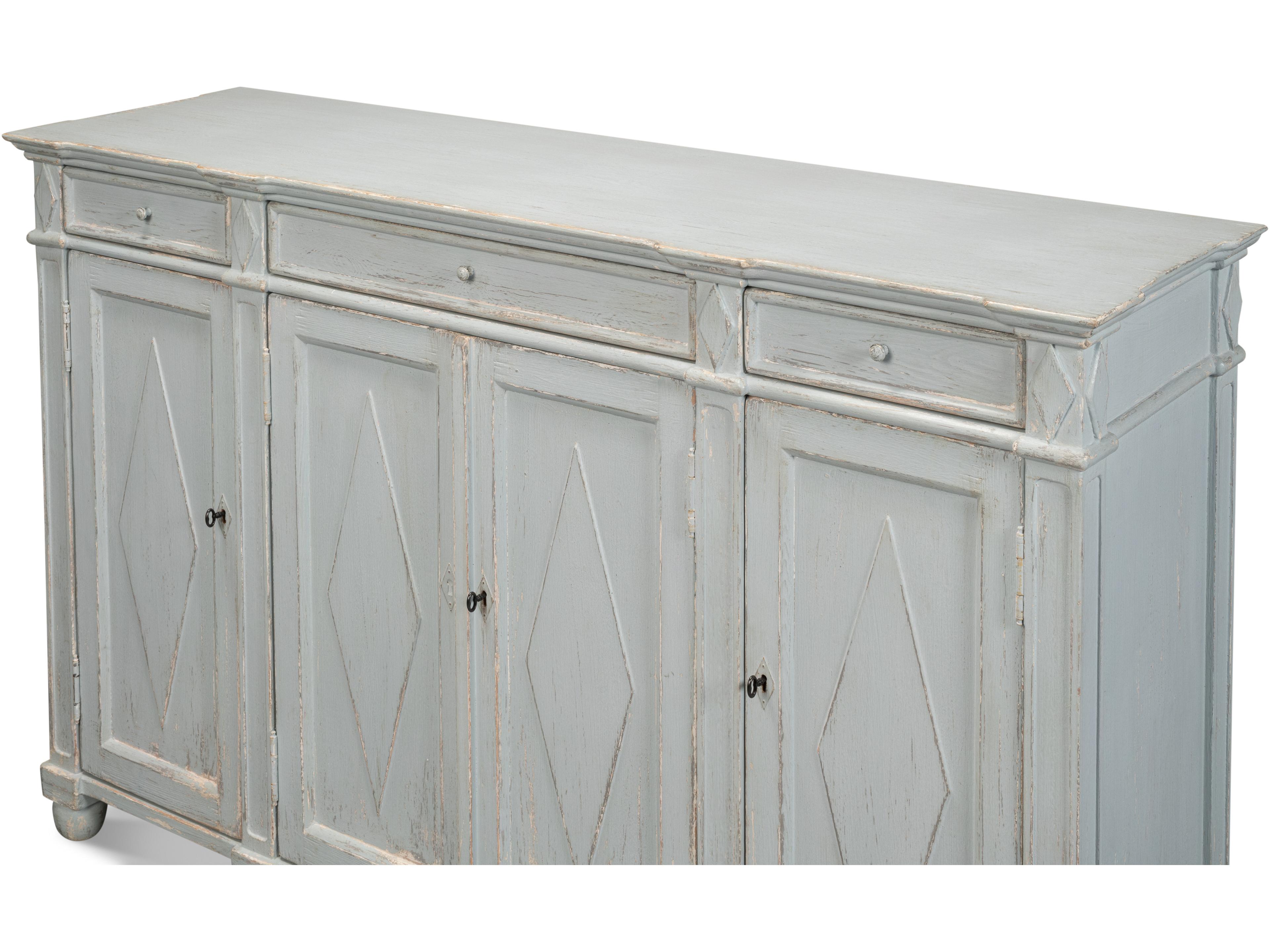Sarreid Ltd Diamond Wall Sideboard Blue Grey