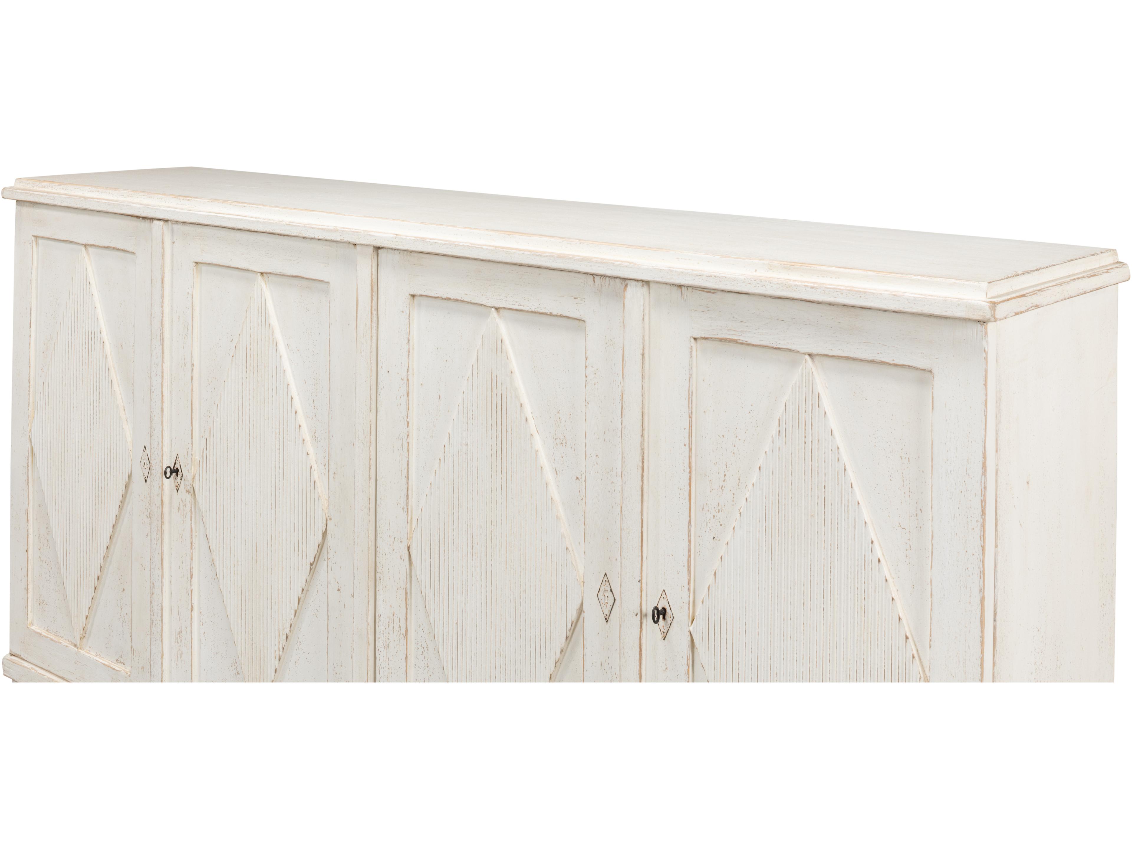 Sarreid Ltd Beecher Sideboard with 4 Doors Whitewash
