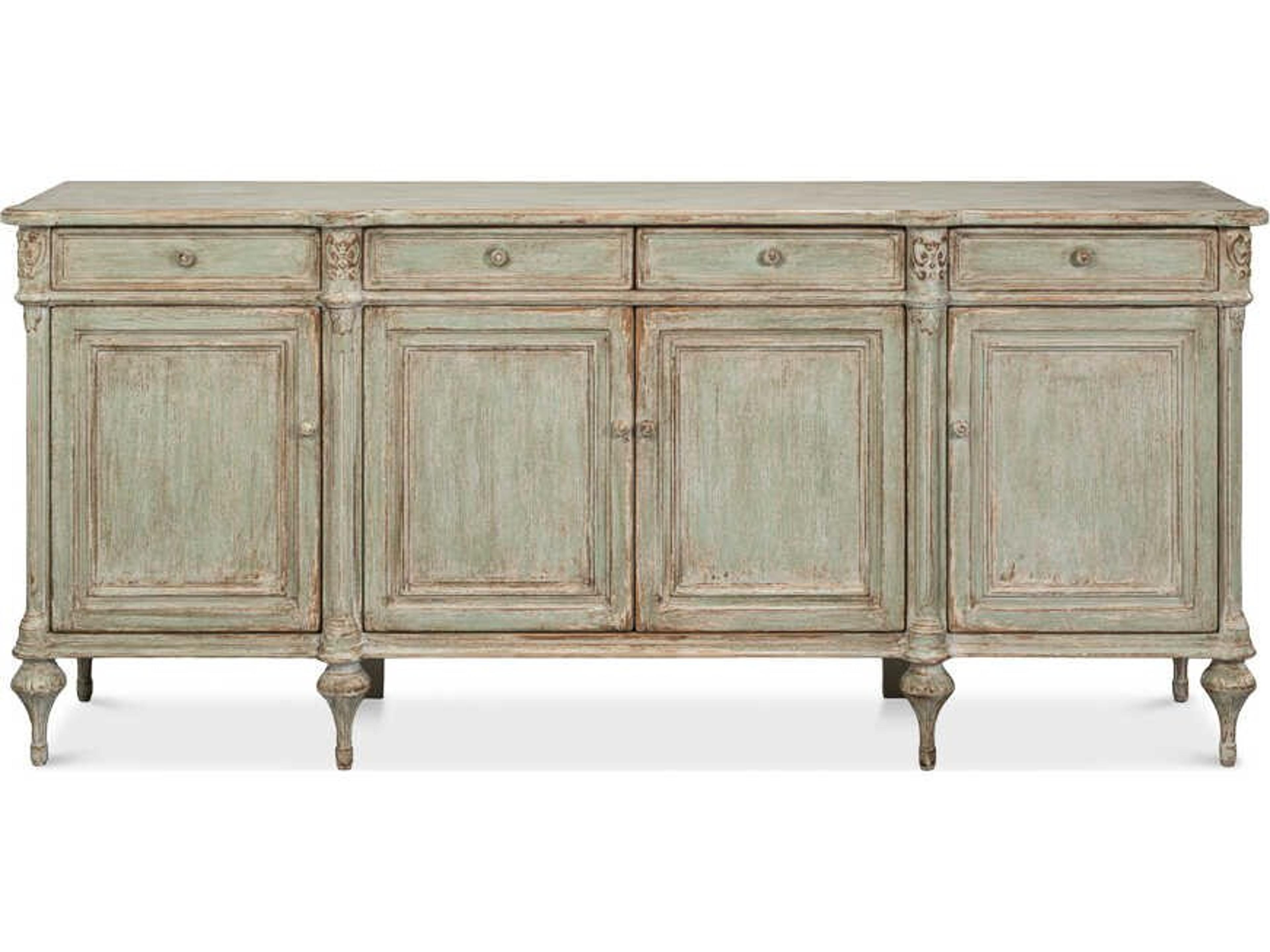 Lilac 88" Green Pine Wood Sideboard
