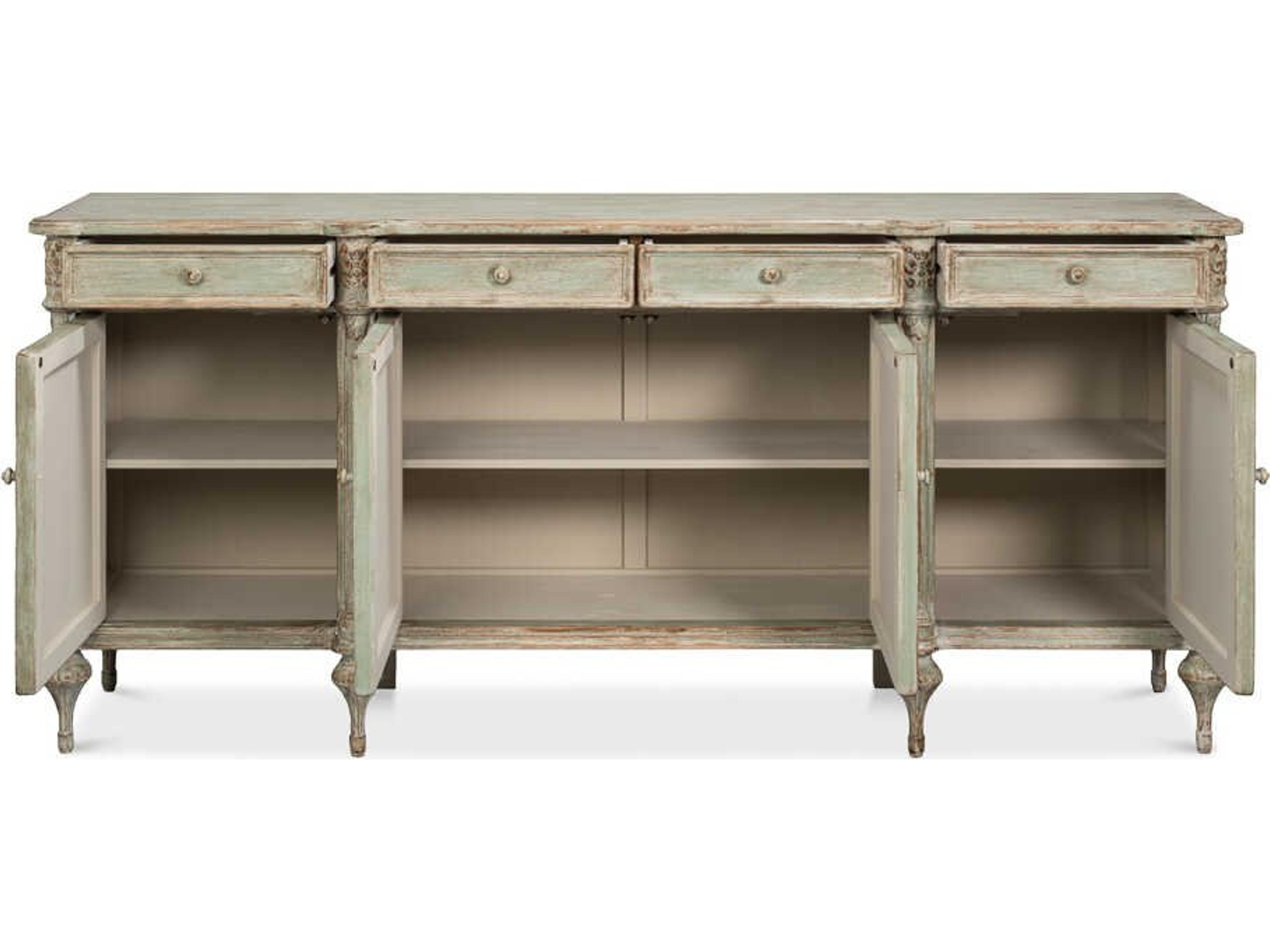 Sarreid Ltd Lilac 88" Green Pine Wood Sideboard