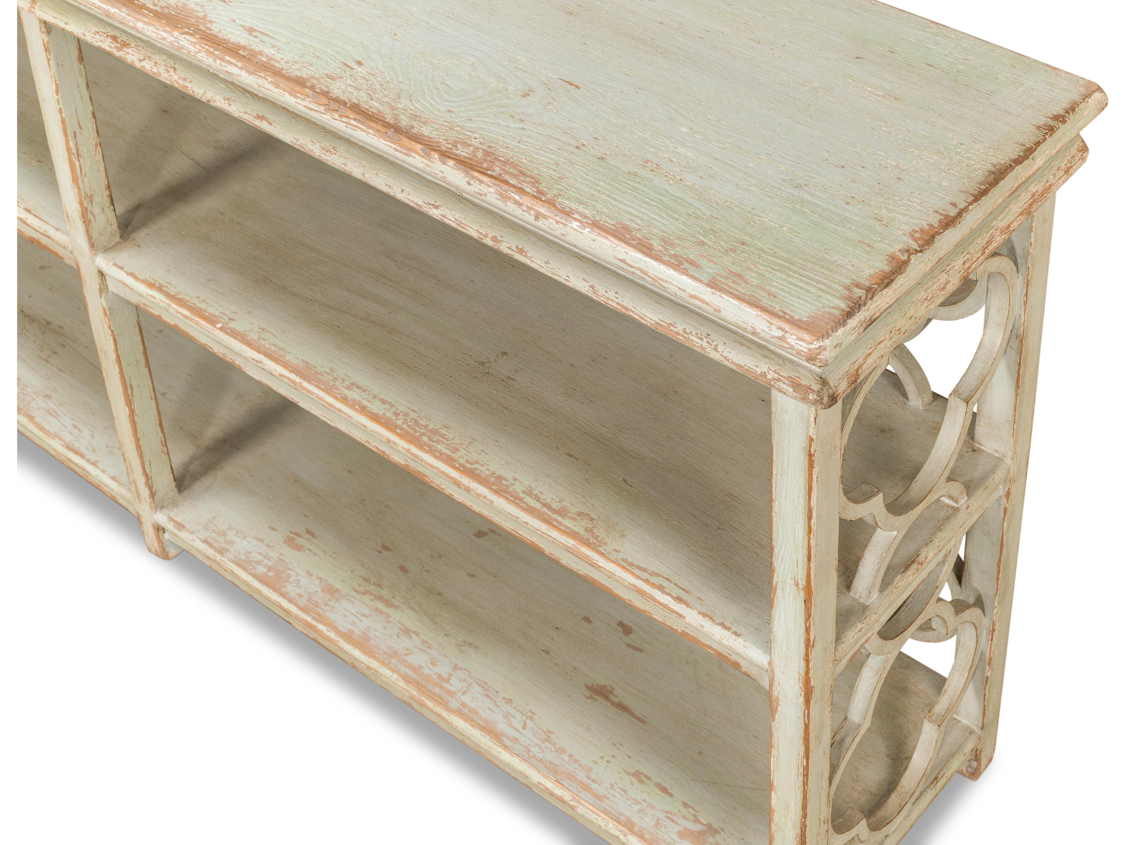 Sarreid Ltd Quatrefoil Bookshelf Console Table