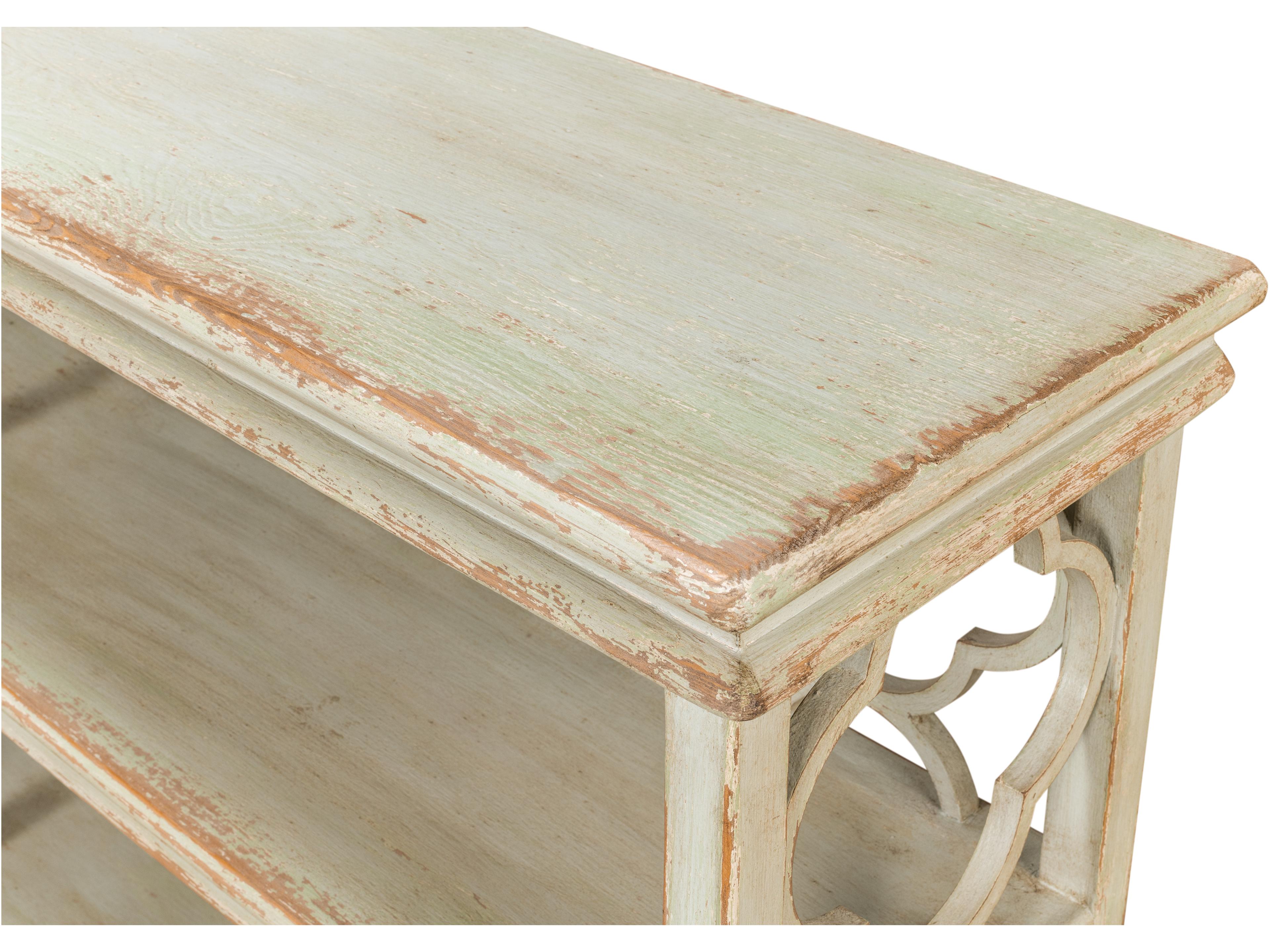 Sarreid Ltd Quatrefoil Bookshelf Console Table