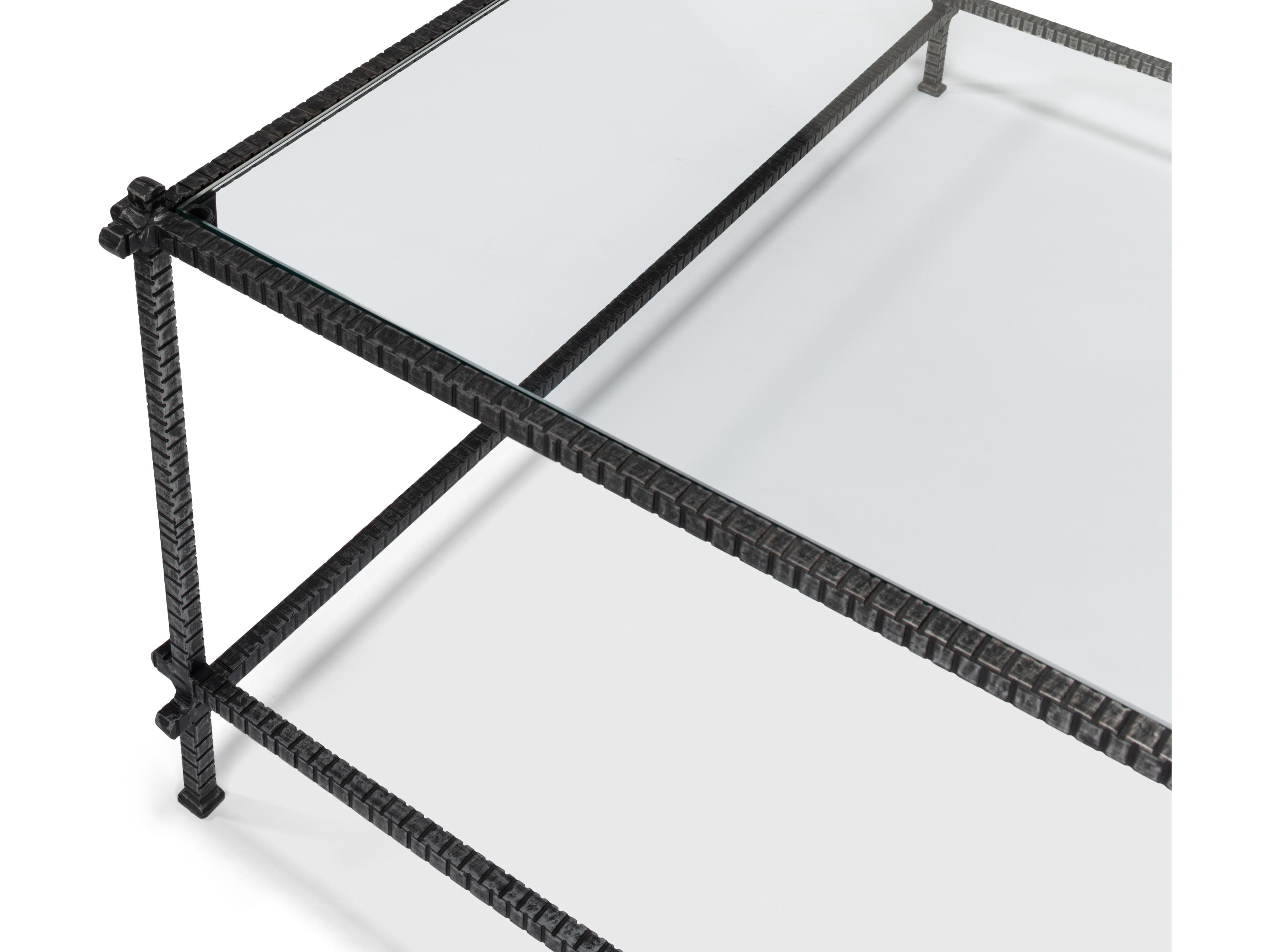 Sarreid Ltd Serrated Edge Iron Coffee Table