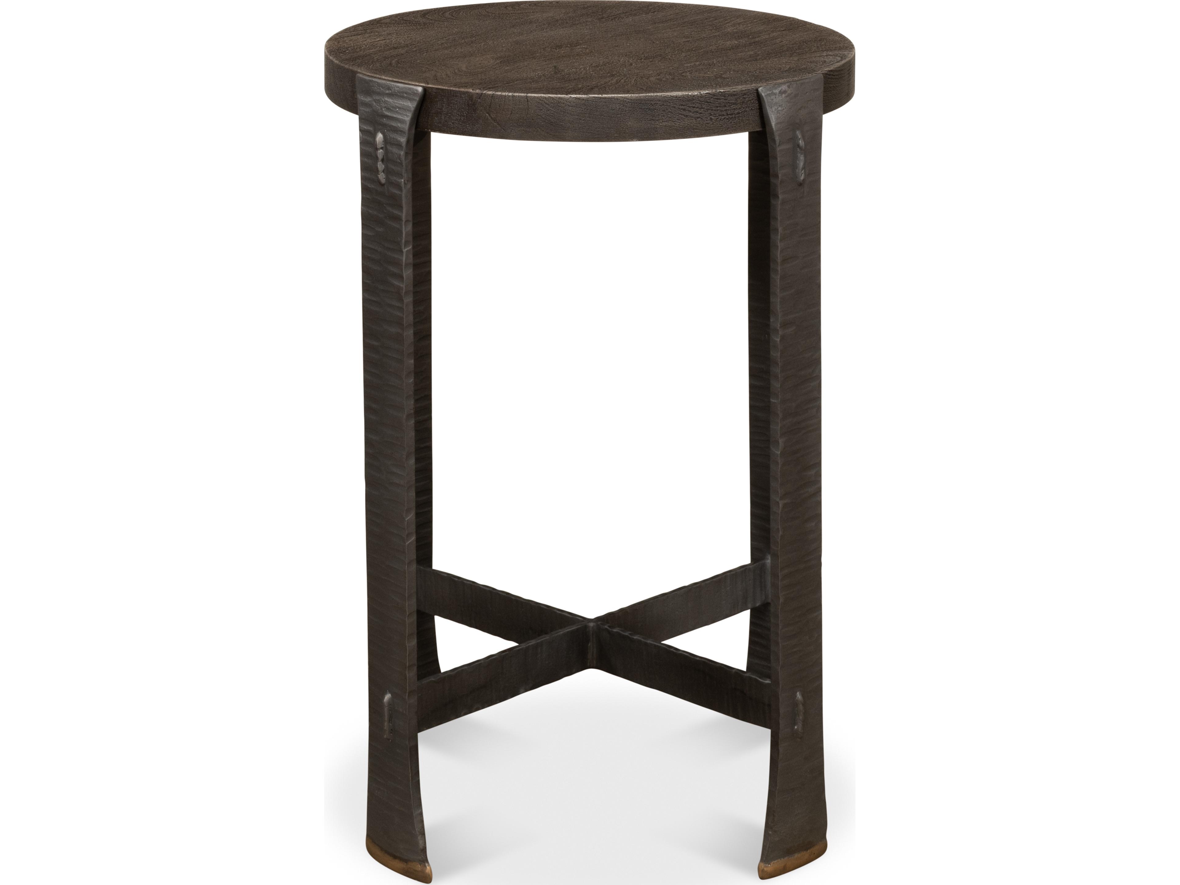 Sarreid Ltd Forged Slats Side Table Moleskin