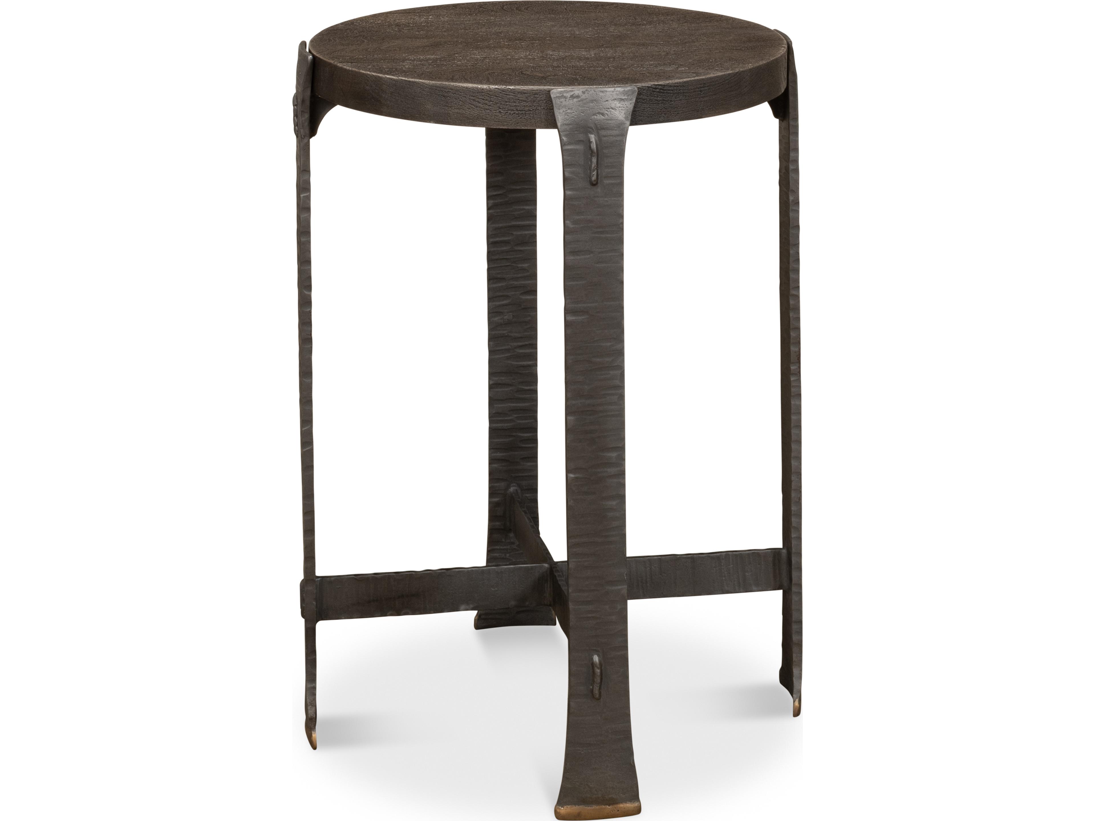 Sarreid Ltd Forged Slats Side Table Moleskin