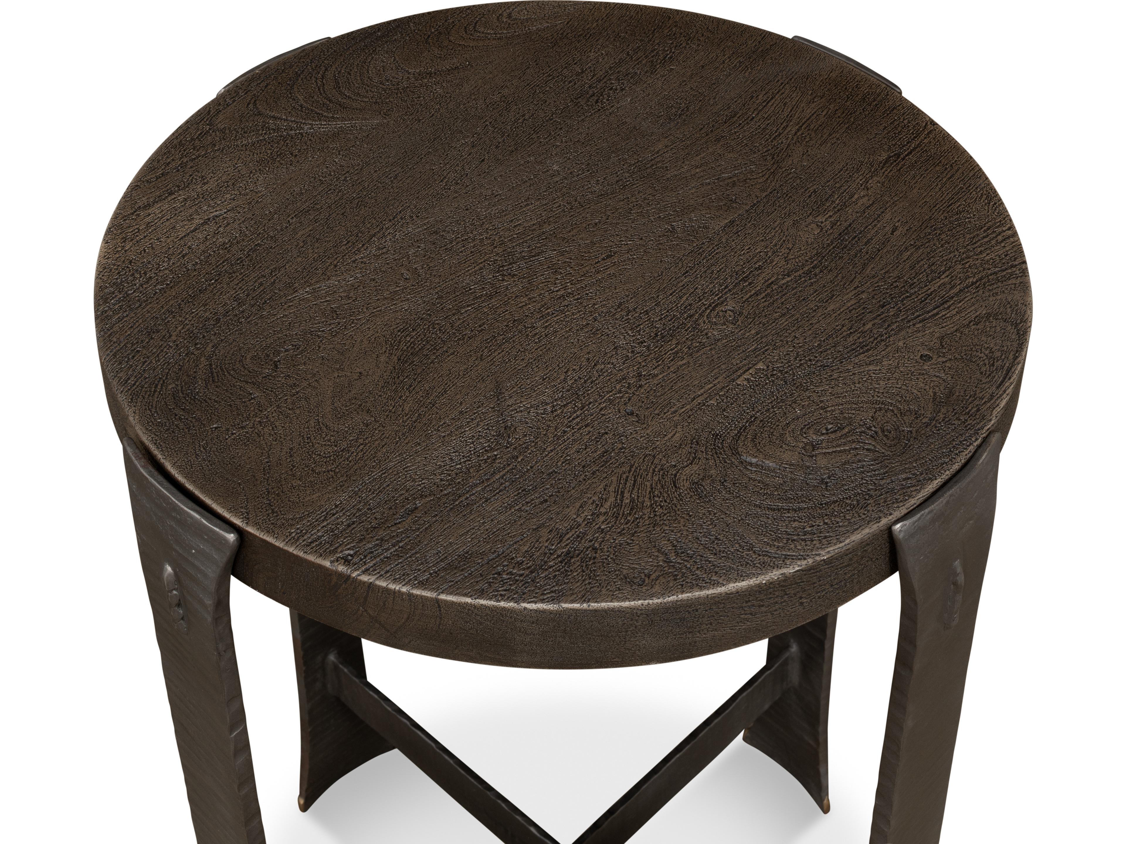 Sarreid Ltd Forged Slats Side Table Moleskin