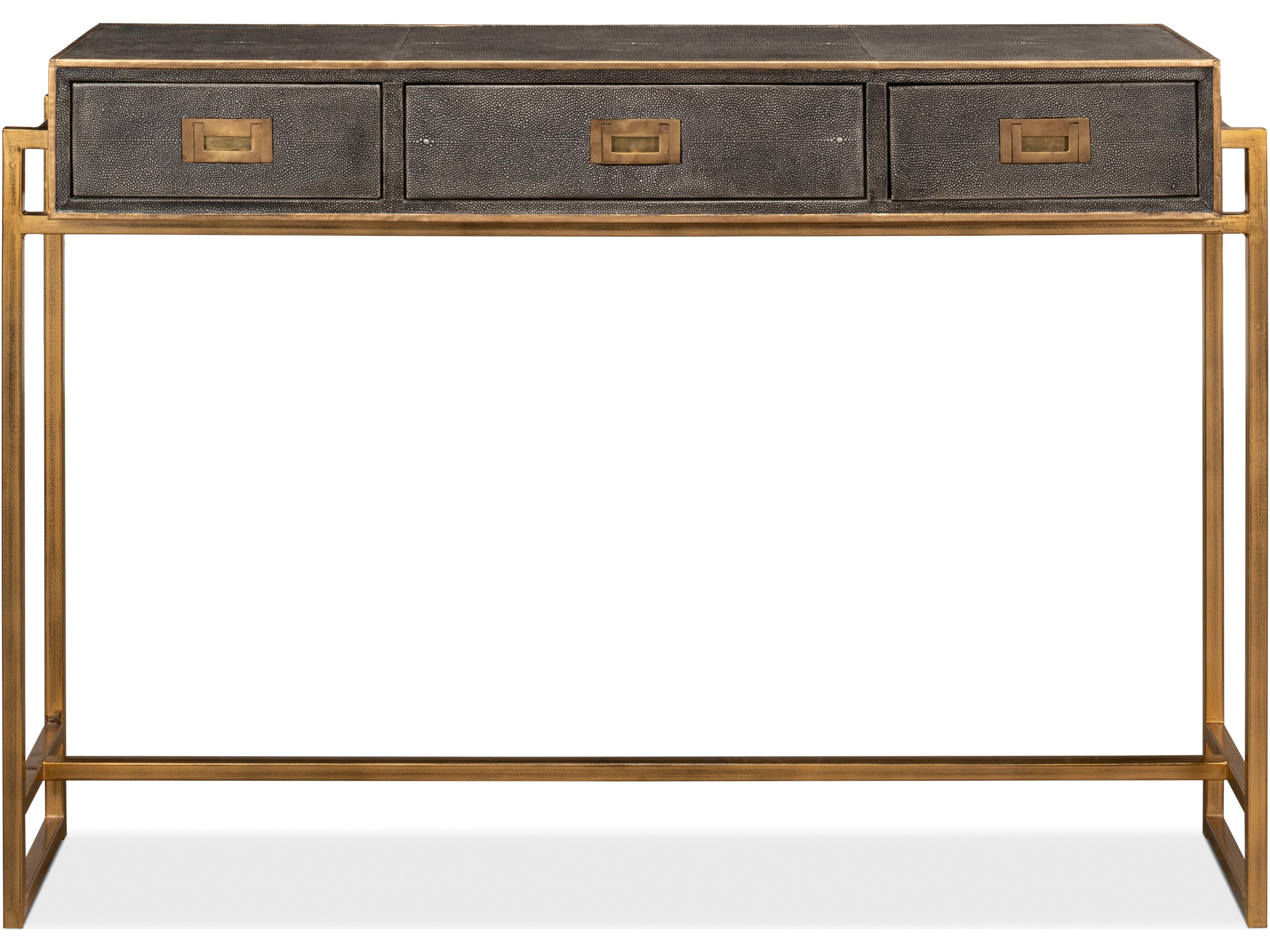 Sarreid Ltd Shagreen Gold & Grey Console