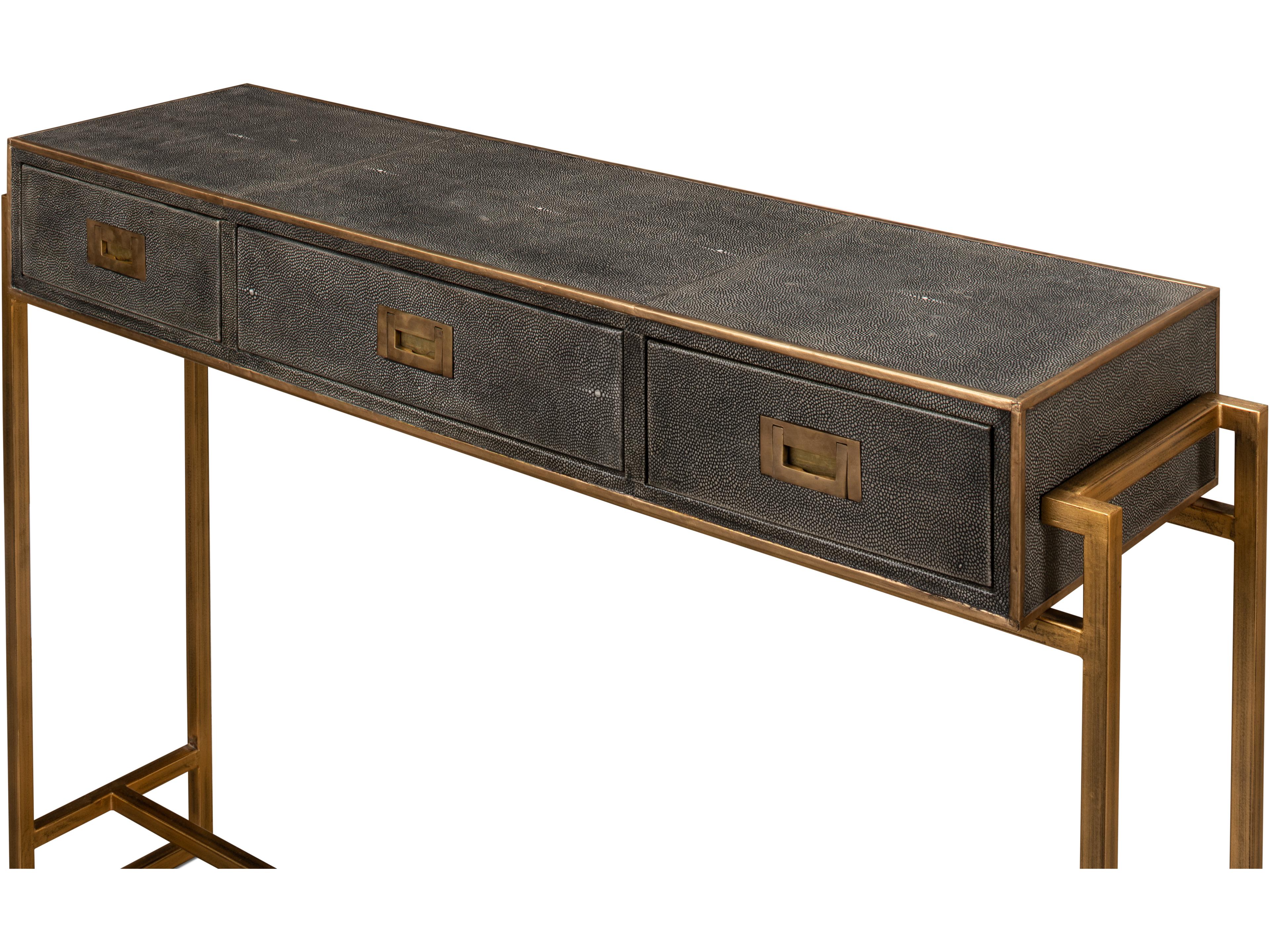 Sarreid Ltd Shagreen Gold & Grey Console