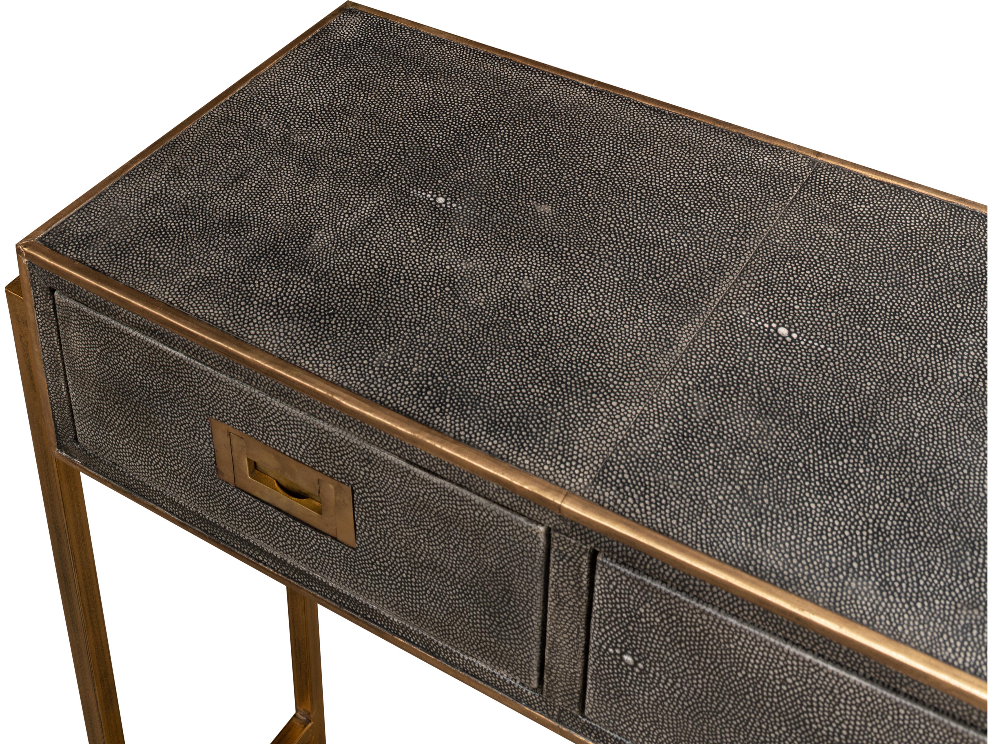 Sarreid Ltd Shagreen Gold & Grey Console