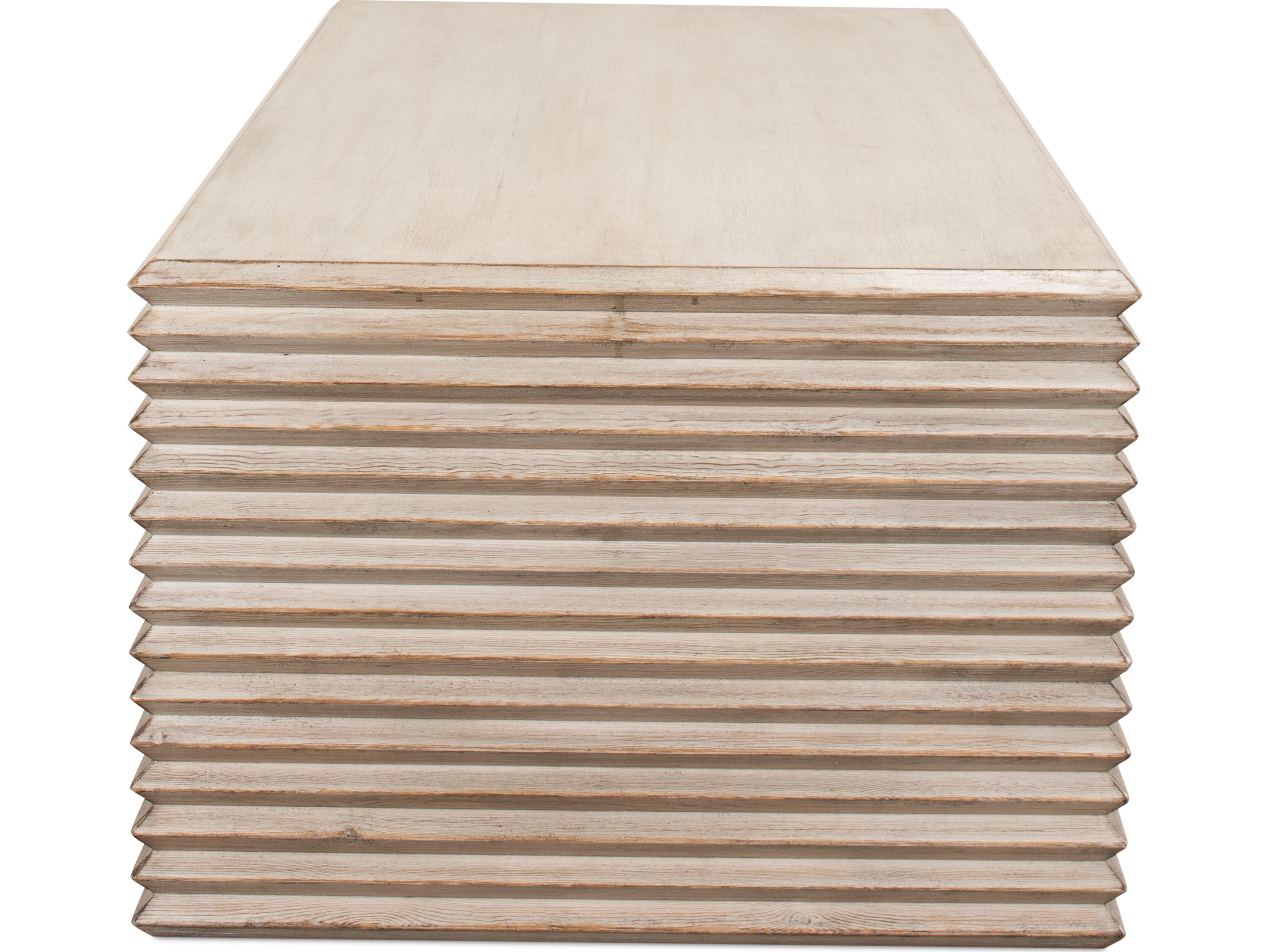 Sarreid Ltd Stacked Cocktail Table Stone Grey