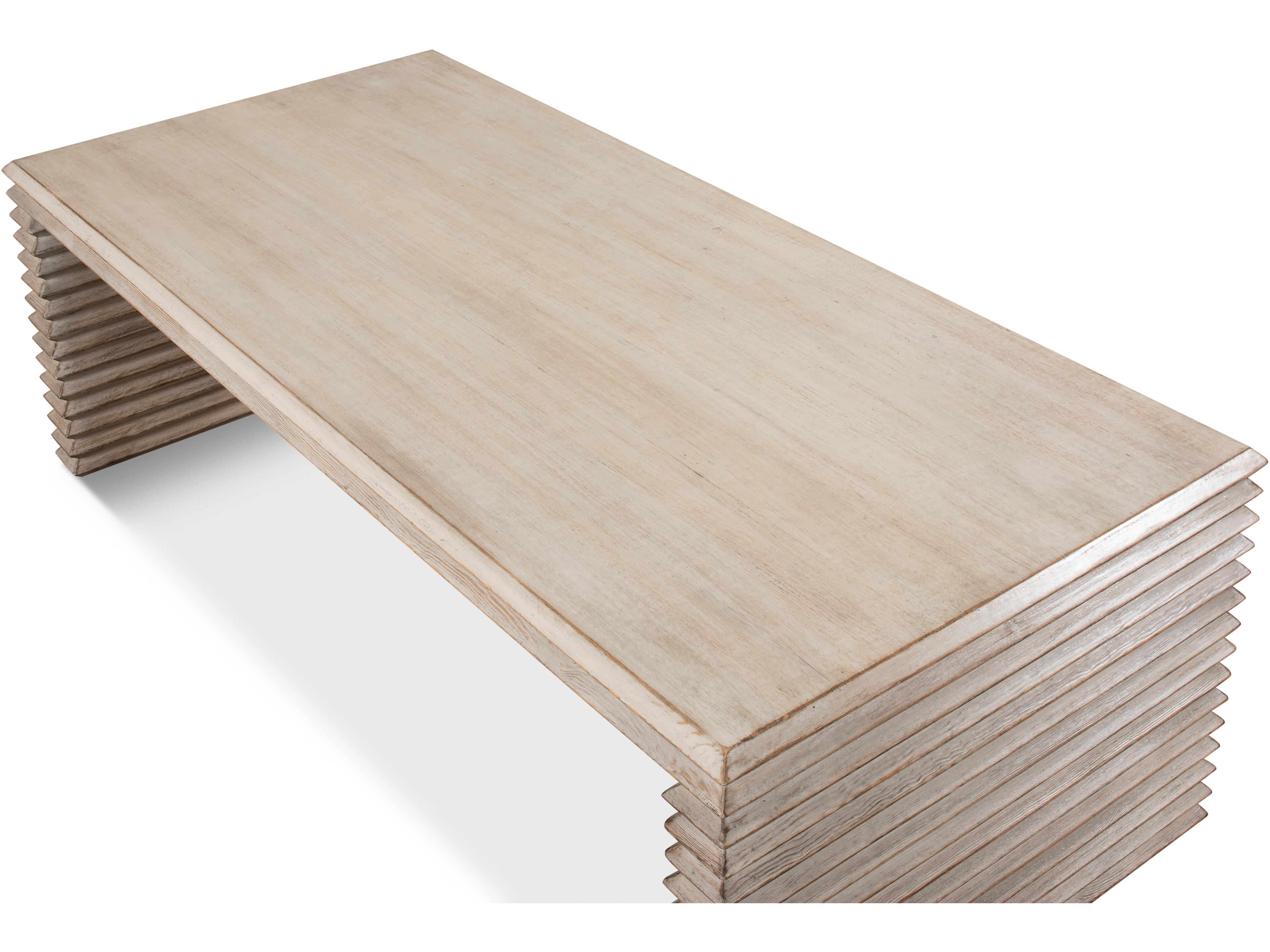 Sarreid Ltd Stacked Cocktail Table Stone Grey