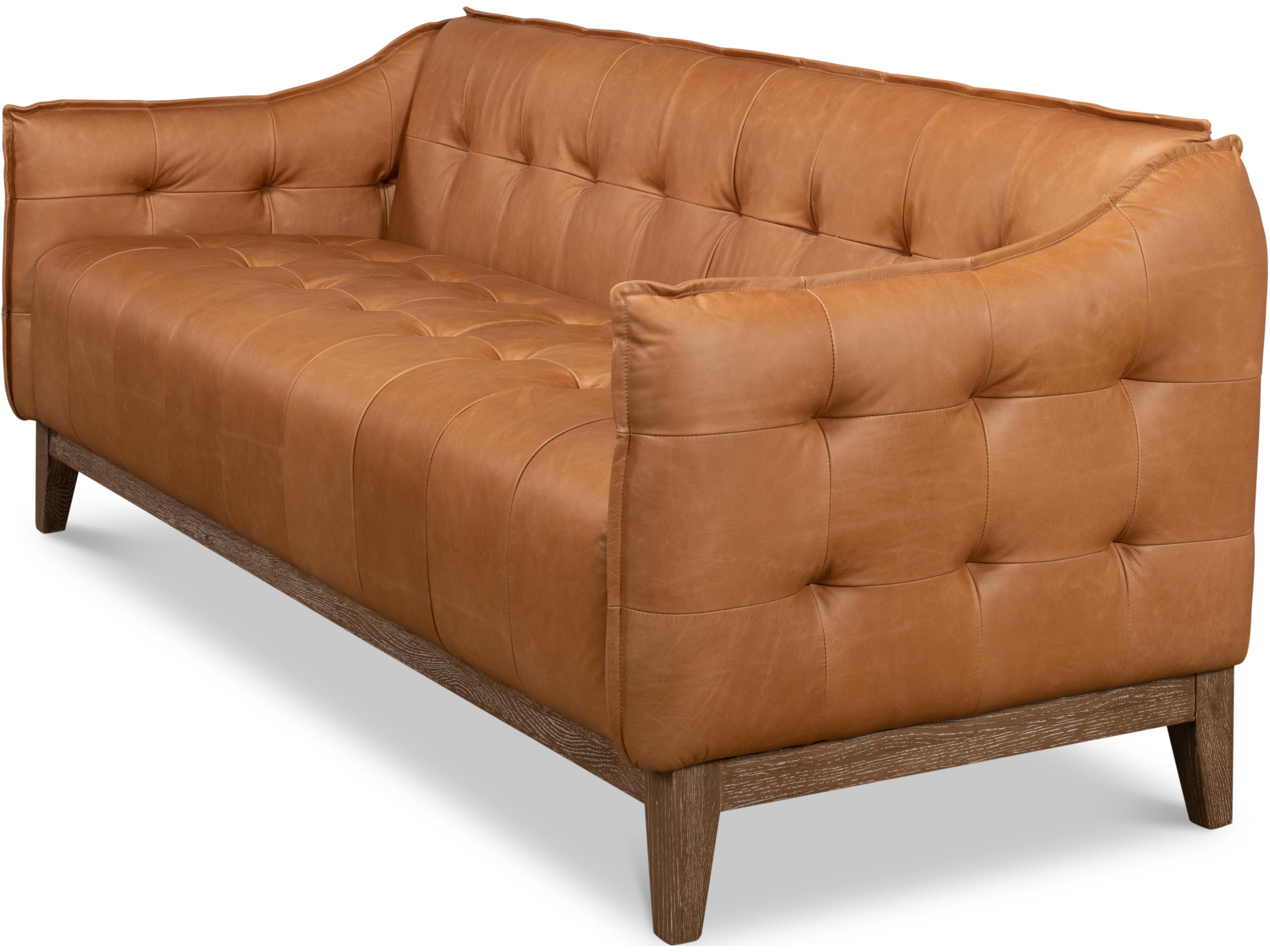 Sarreid Ltd Isaac Leather Sofa