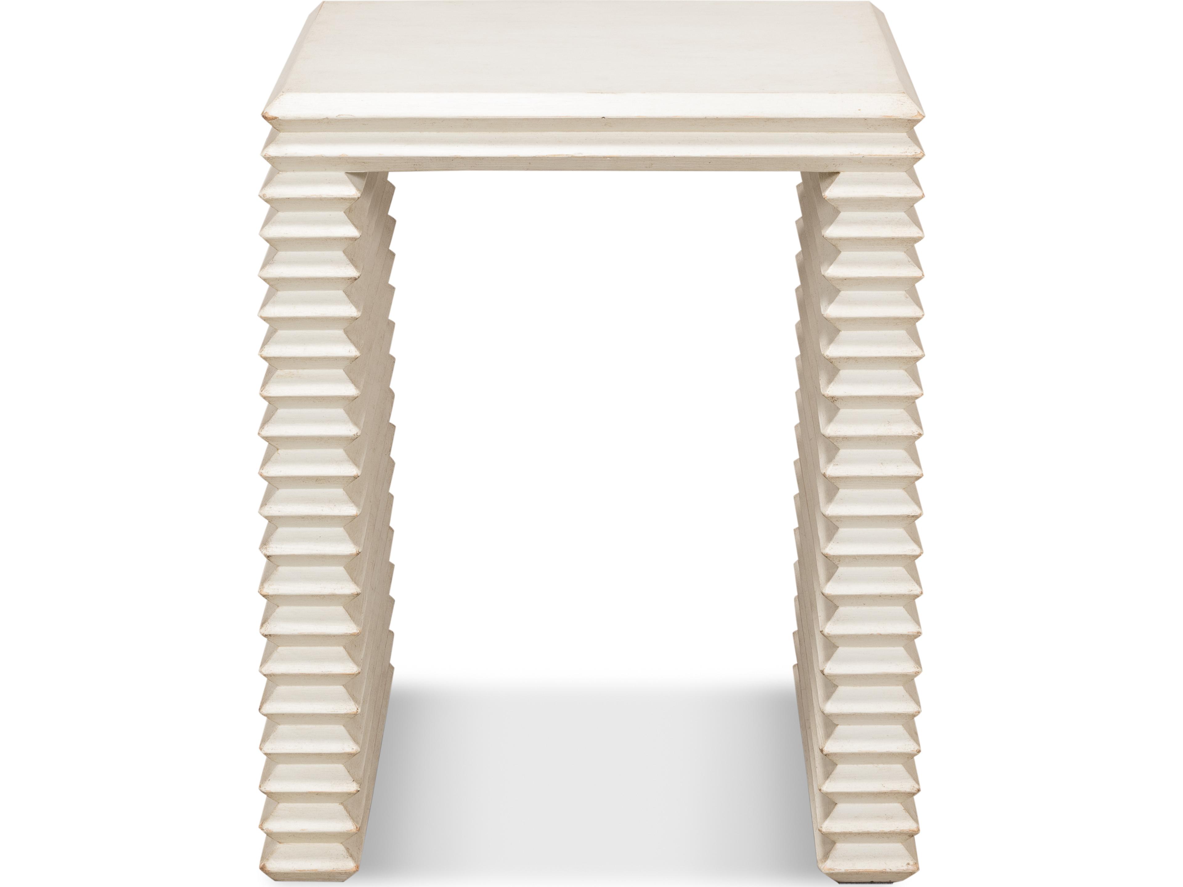 Sarreid Ltd Stacked Side Table Antique White