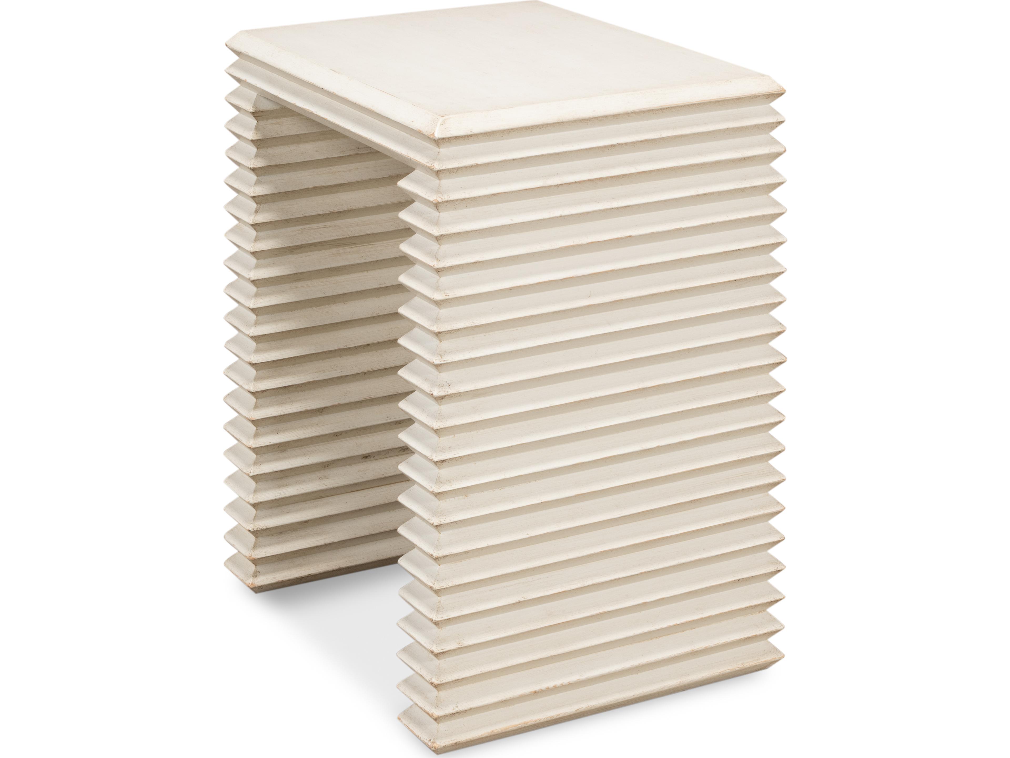 Sarreid Ltd Stacked Side Table Antique White