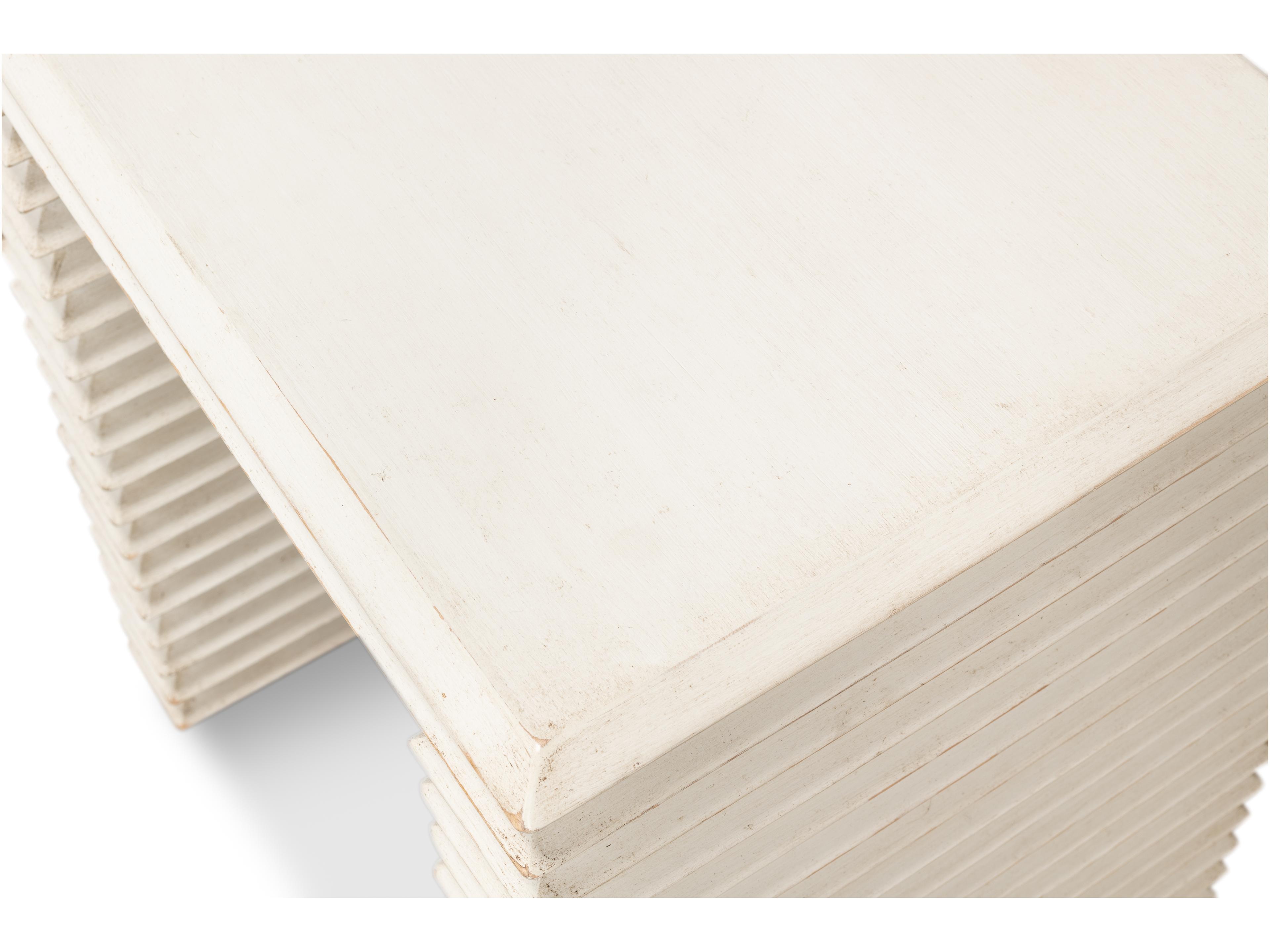 Sarreid Ltd Stacked Side Table Antique White