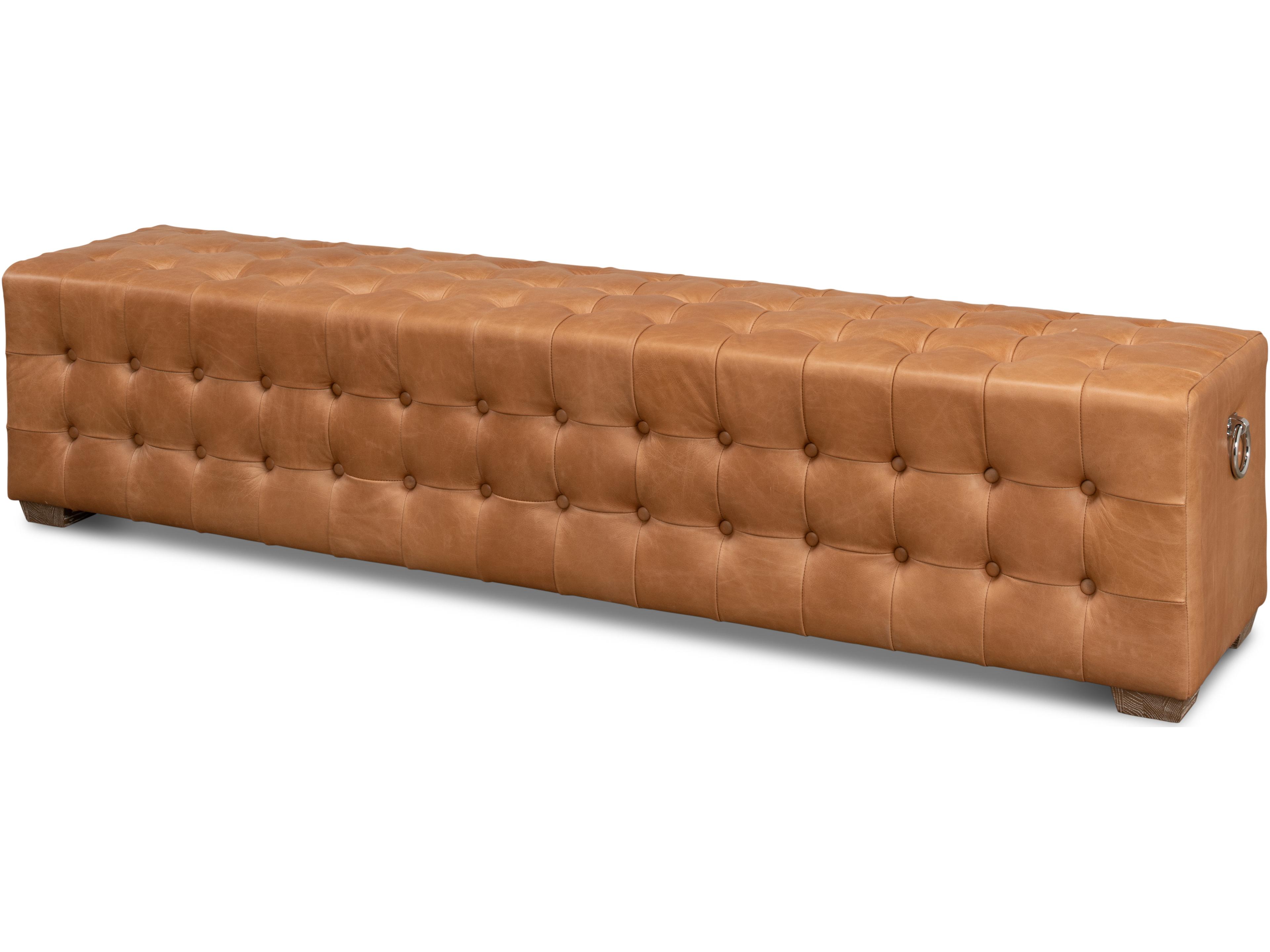 Beam Bench Tufted Leather