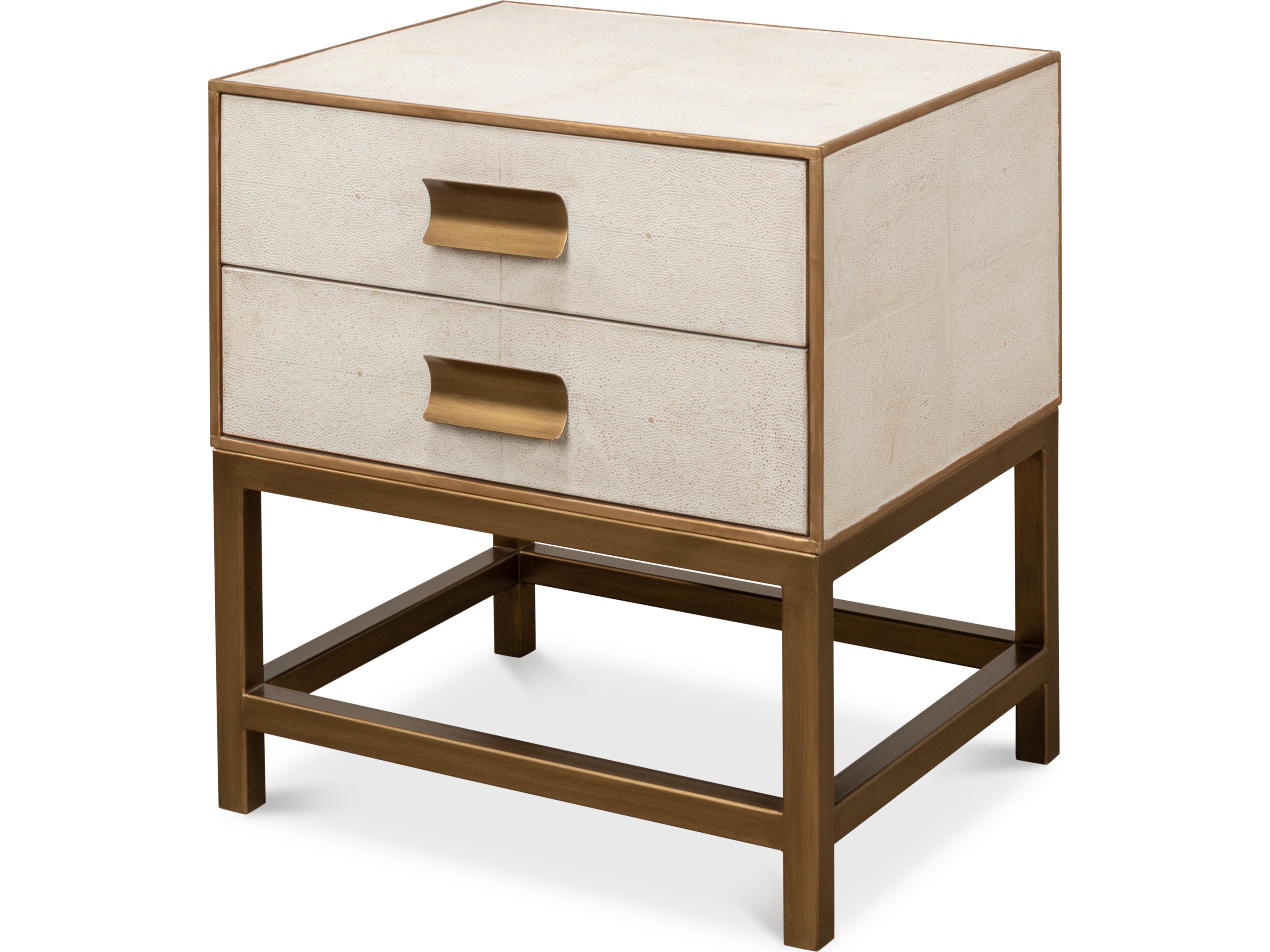 Gideon Shagreen Side Table Osprey White