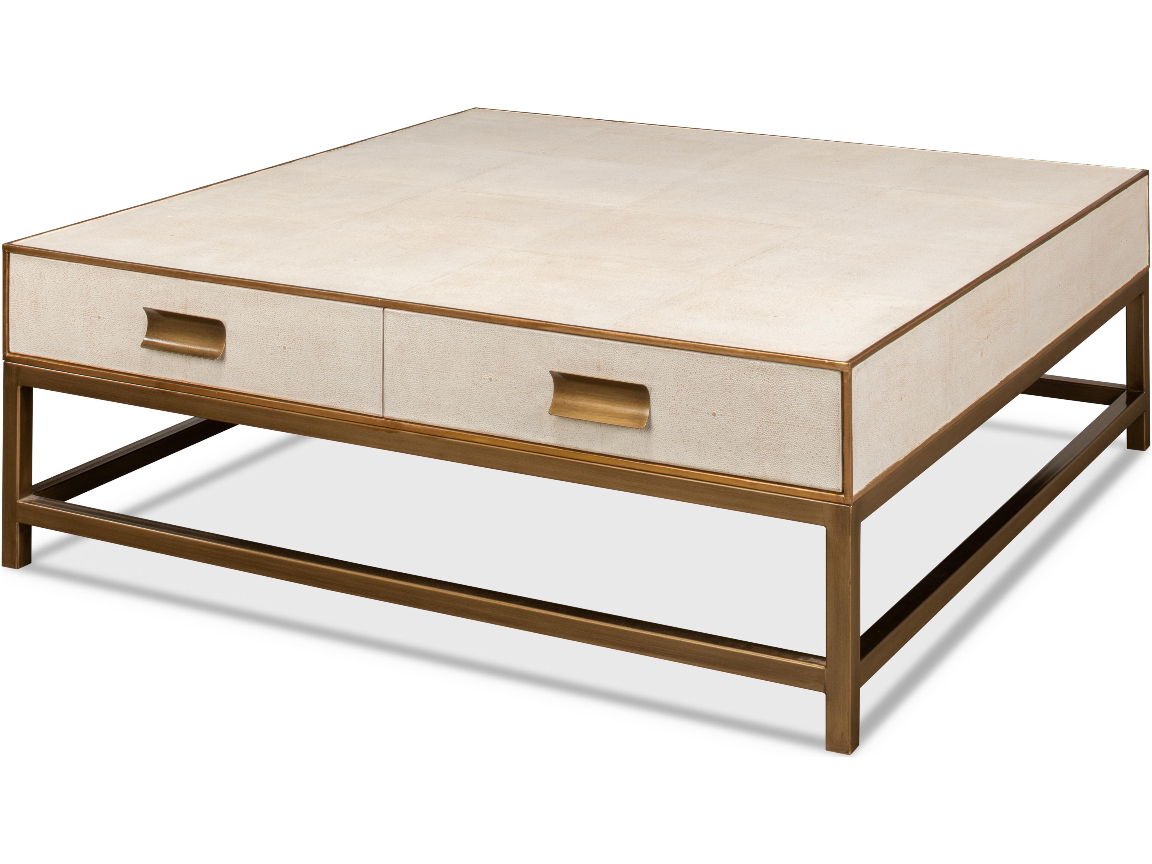 Gideon Shagreen Square Coffee Table White