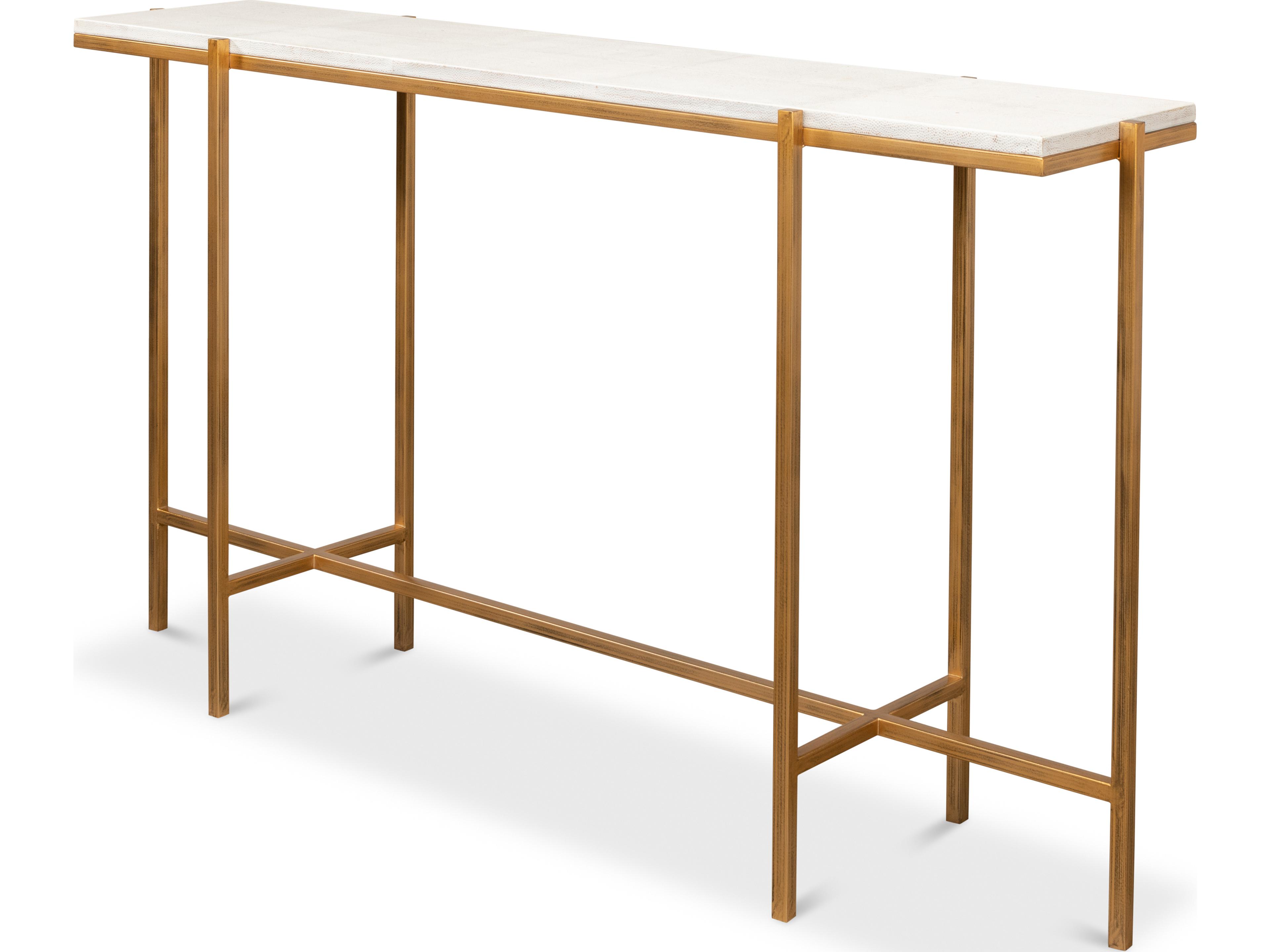 Sarreid Ltd Shagreen Console Table Osprey White