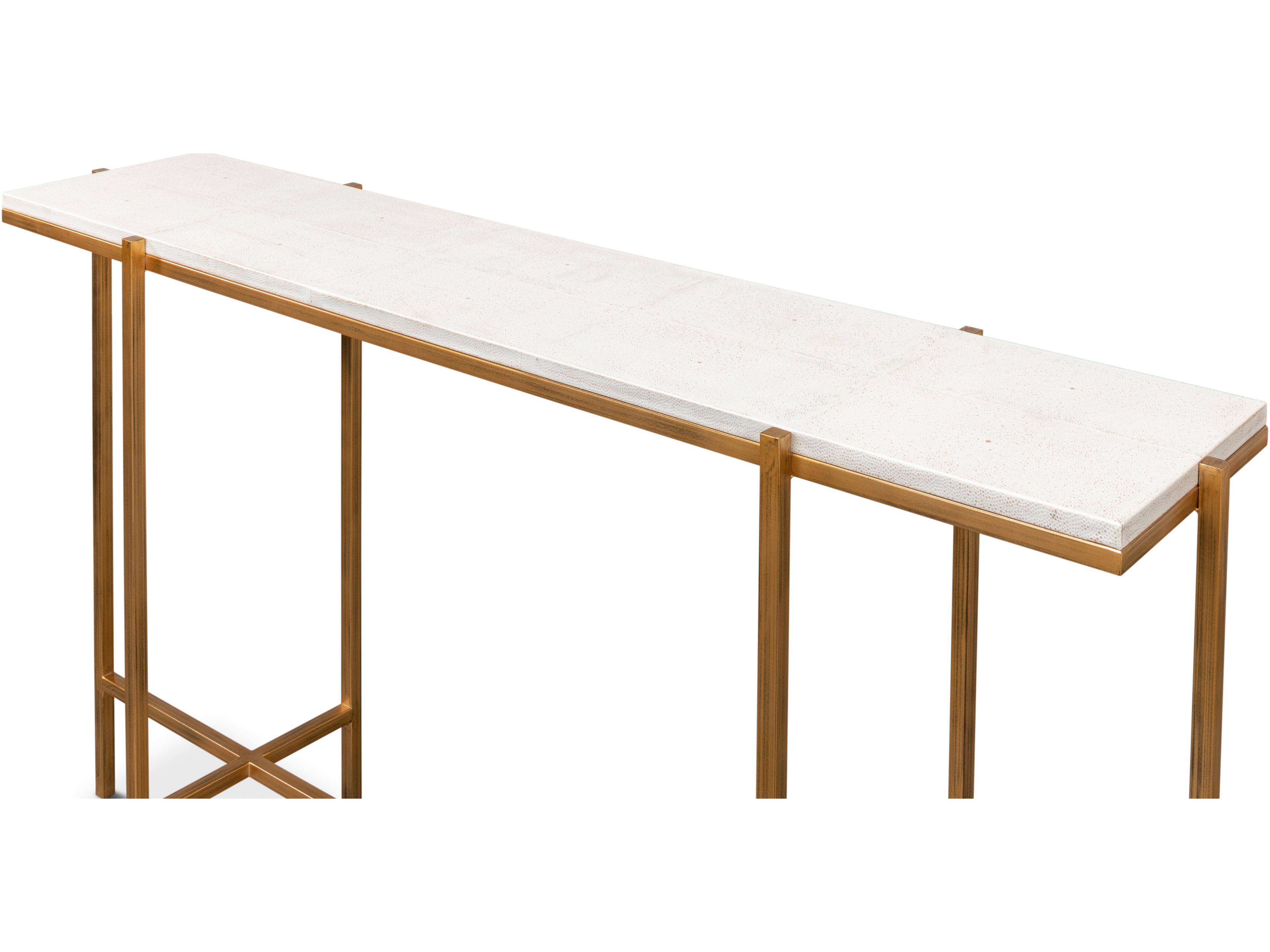 Sarreid Ltd Shagreen Console Table Osprey White