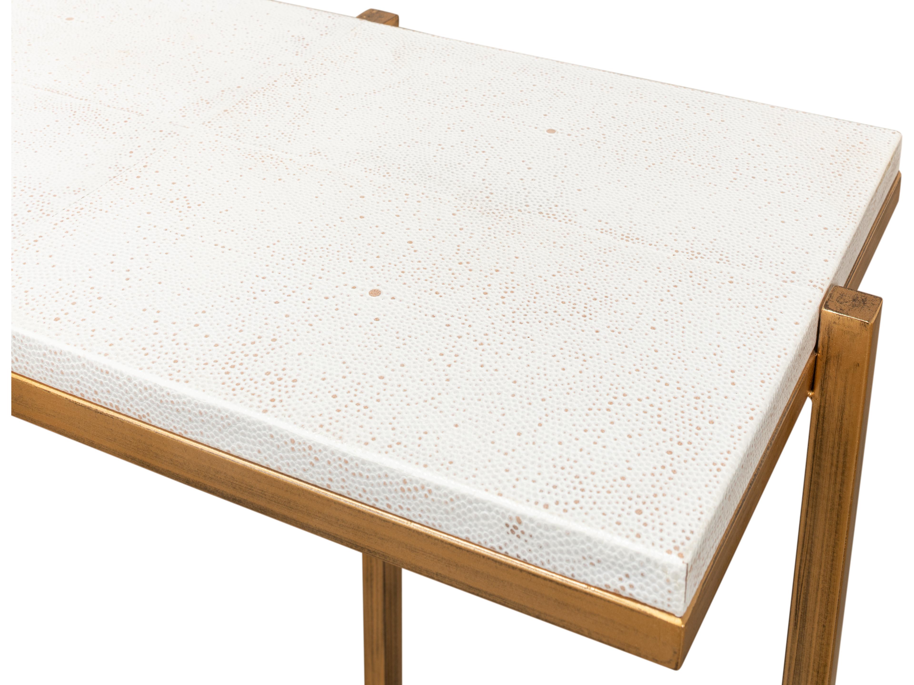 Sarreid Ltd Shagreen Console Table Osprey White