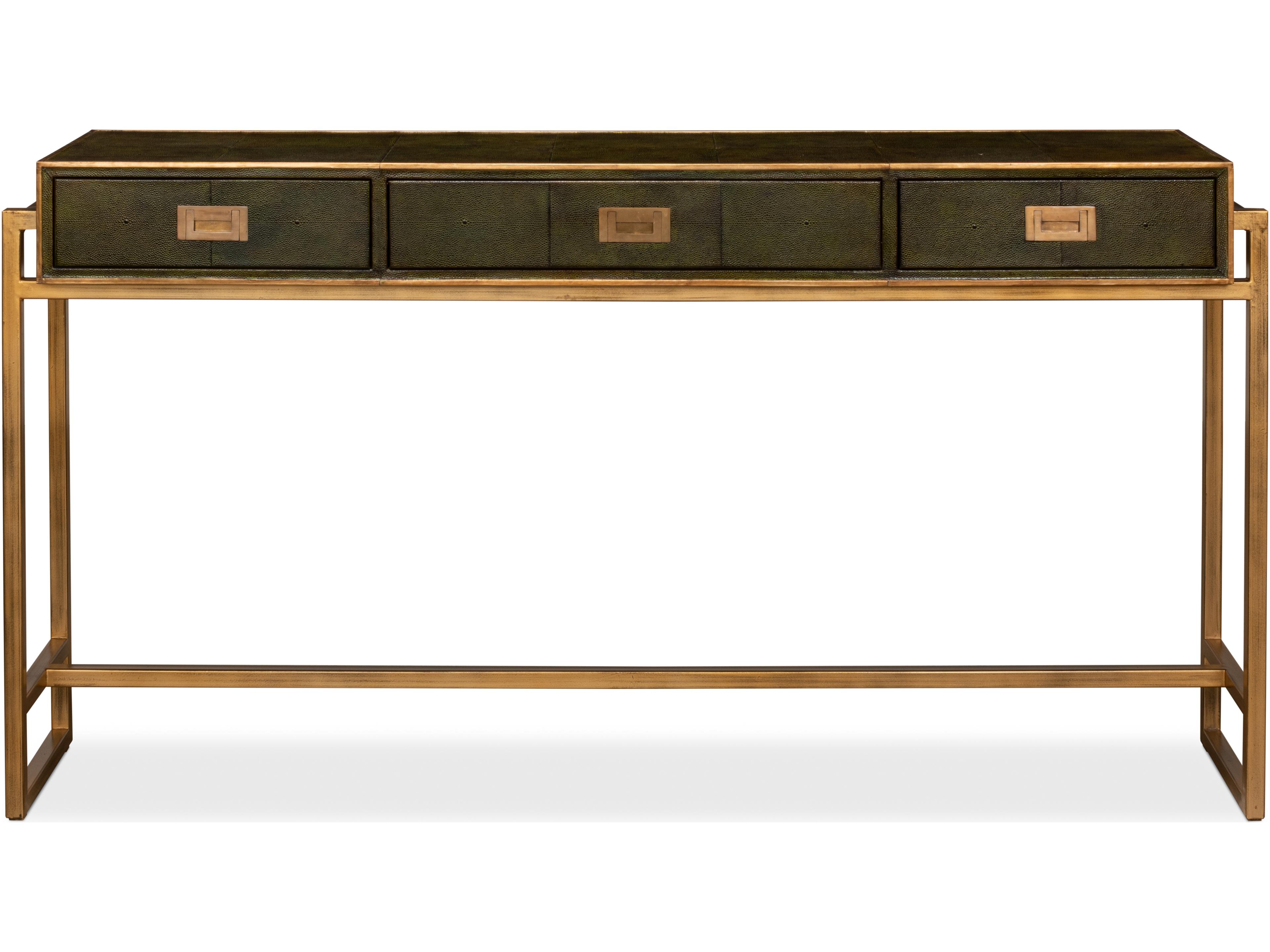 Sarreid Ltd Shagreen Console Table Leaf