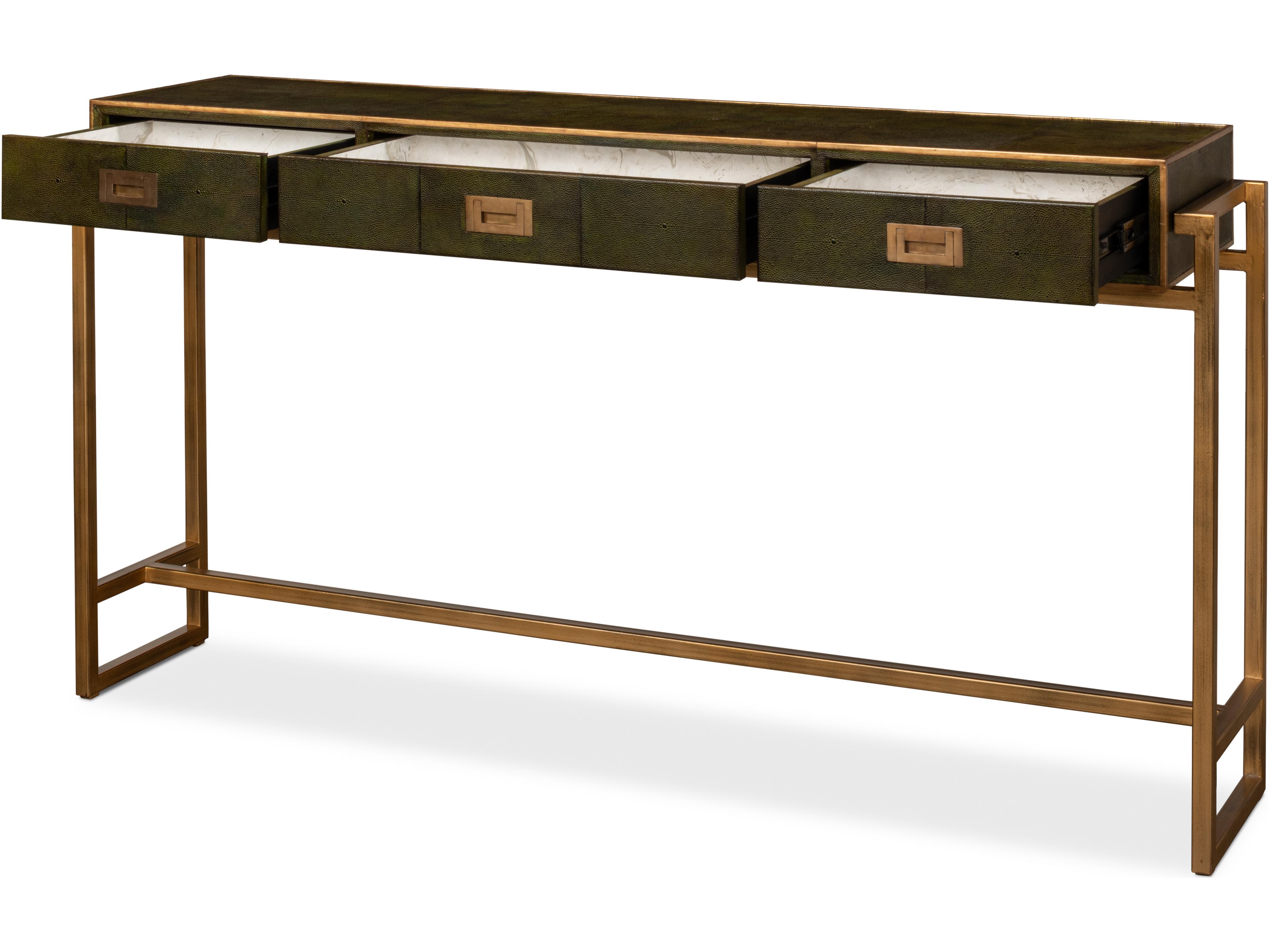Sarreid Ltd Shagreen Console Table Leaf
