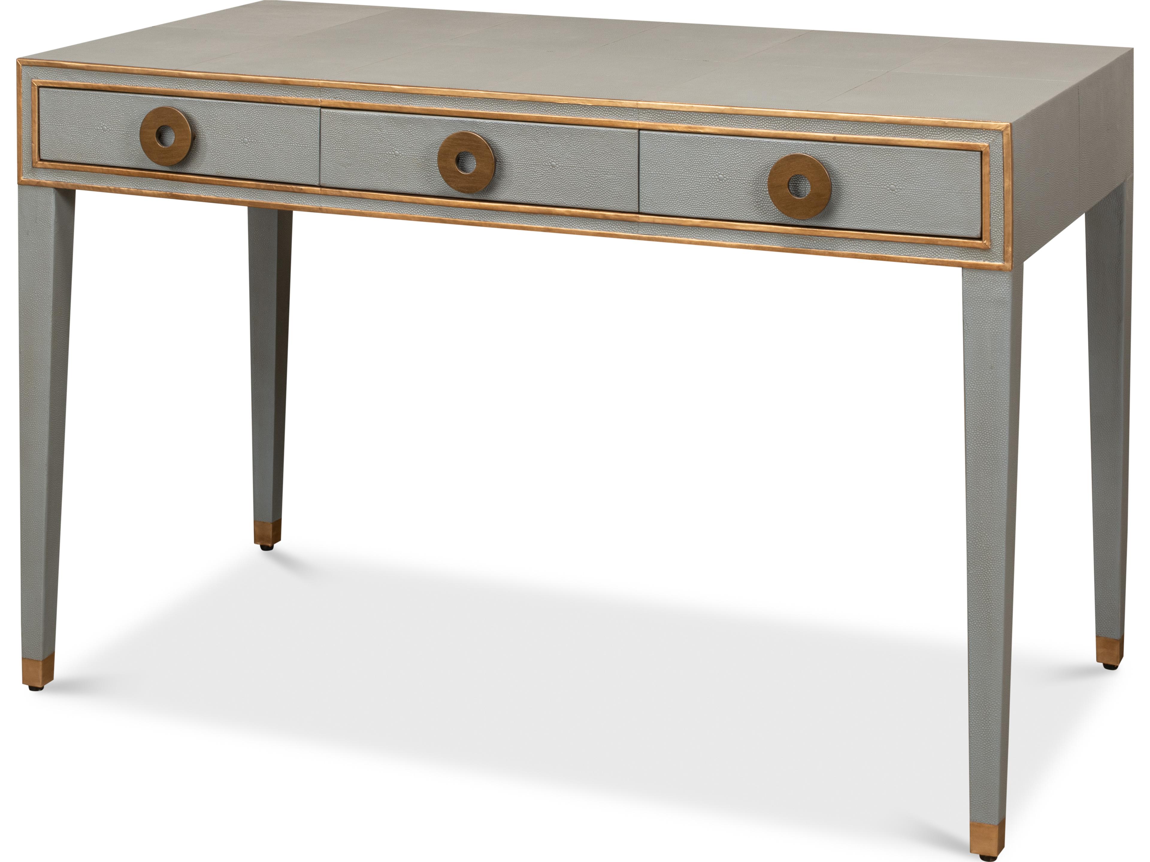Gabriella Shagreen Desk Table Storm Grey