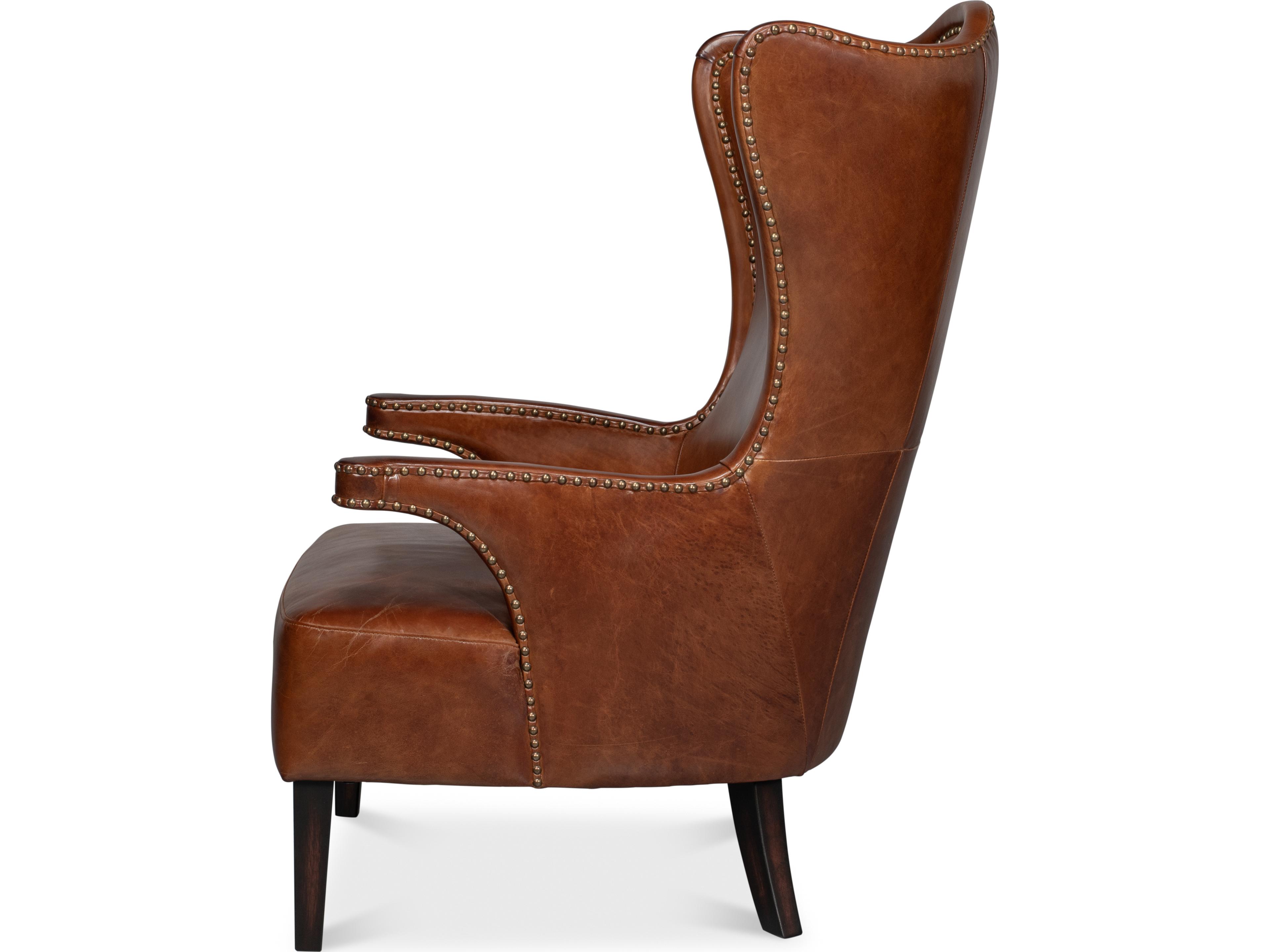 Sarreid Ltd Drake Distilled Leather Chair