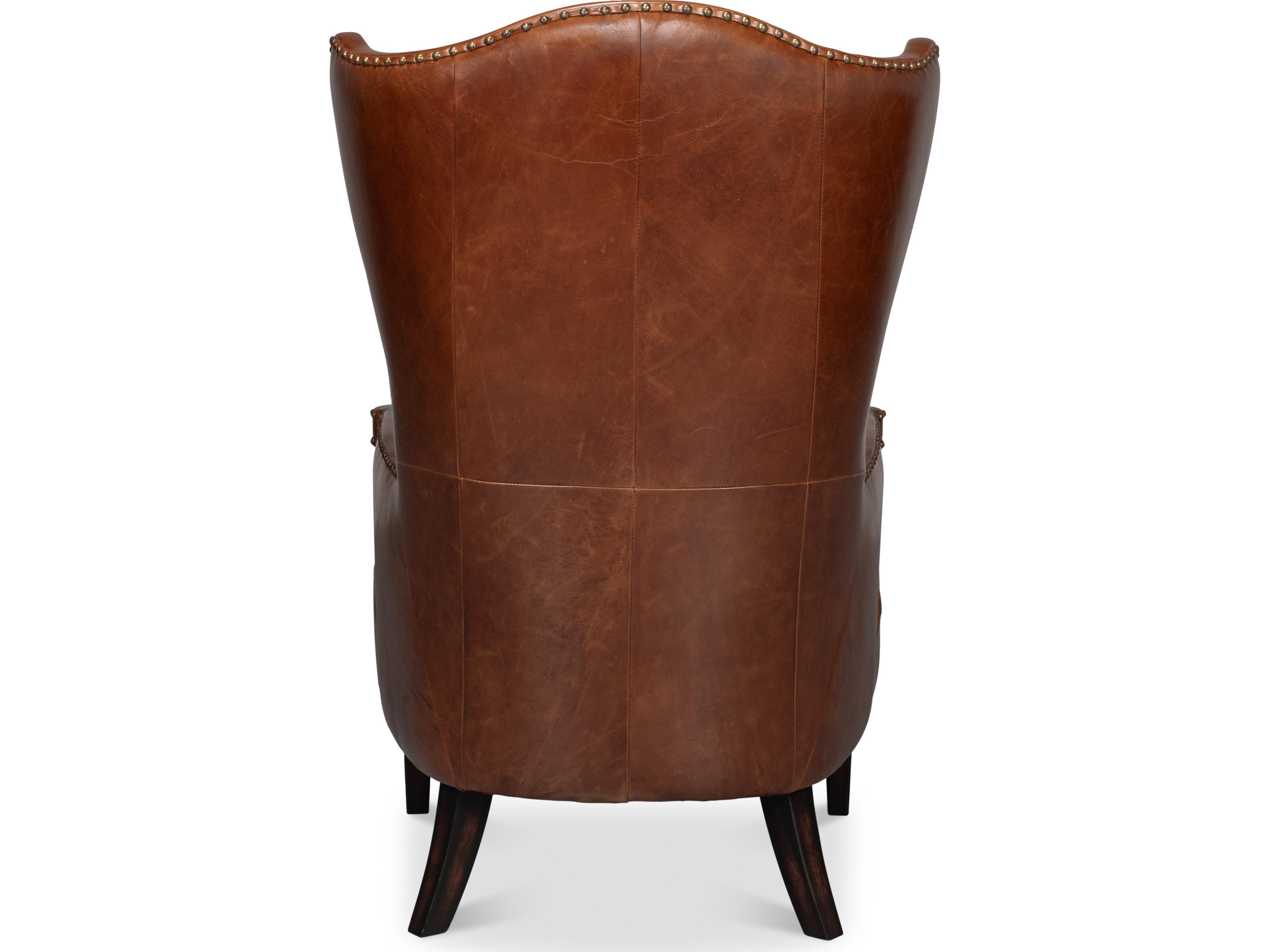 Sarreid Ltd Drake Distilled Leather Chair