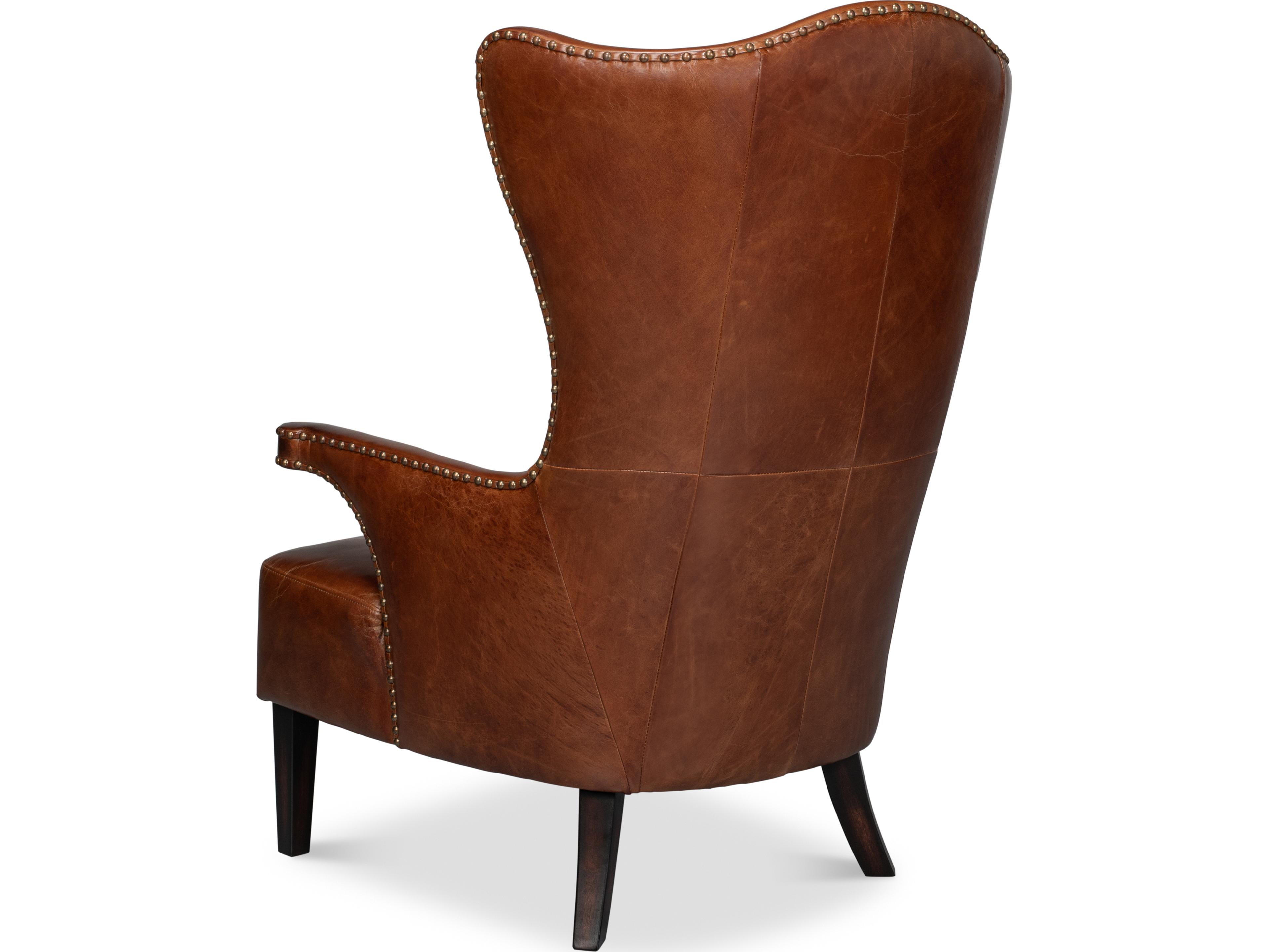 Sarreid Ltd Drake Distilled Leather Chair