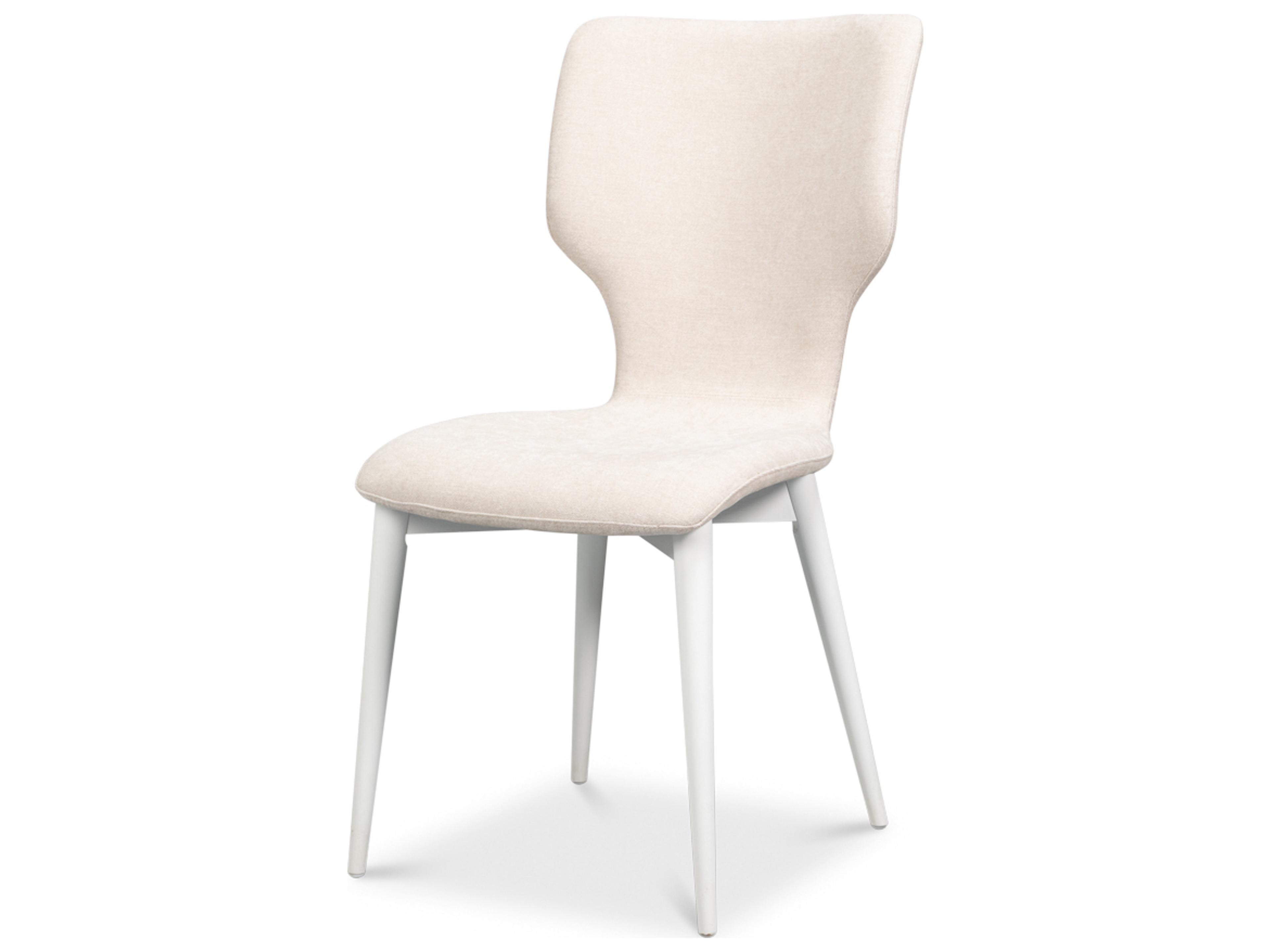 Contour Beech Wood White Upholstered Armless Dining Chair