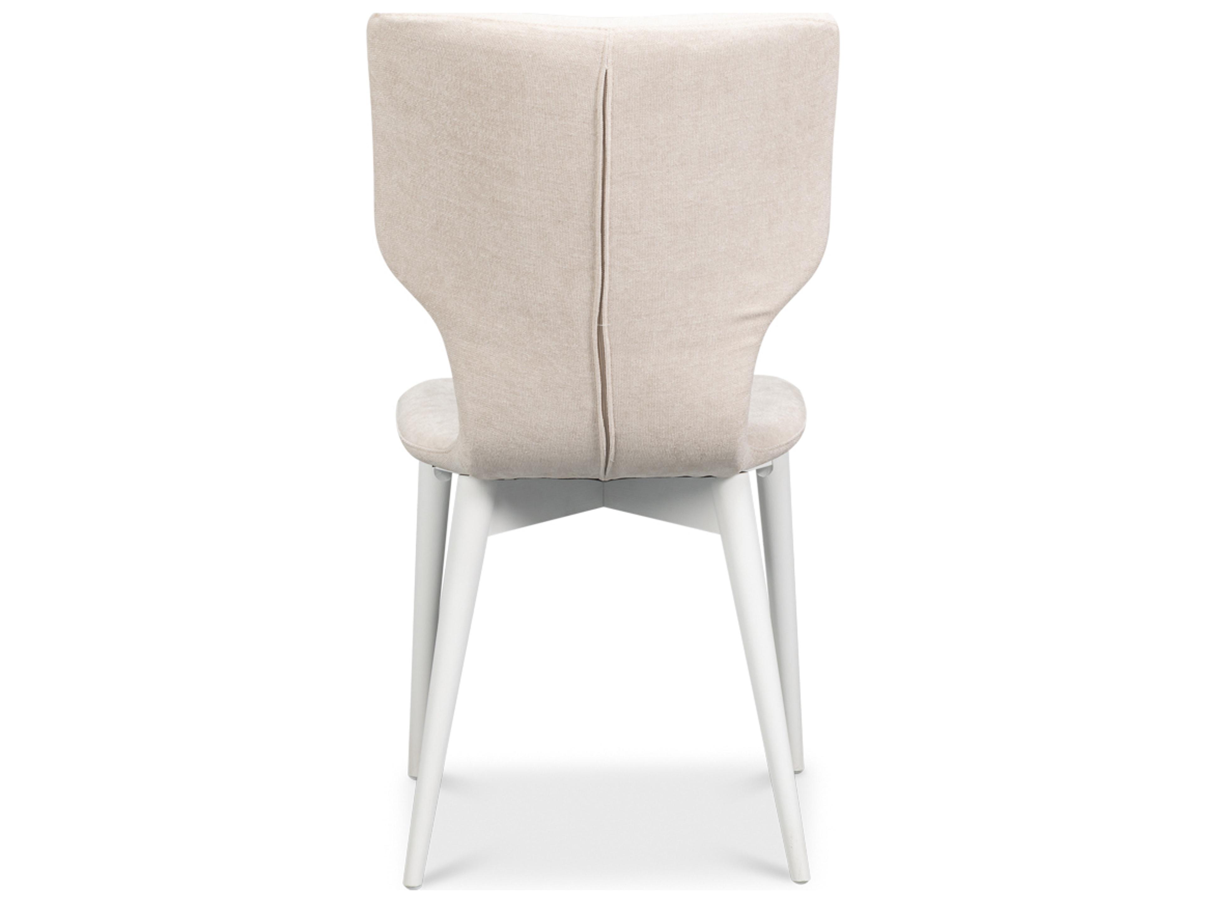 Sarreid Ltd Contour Beech Wood White Upholstered Armless Dining Chair