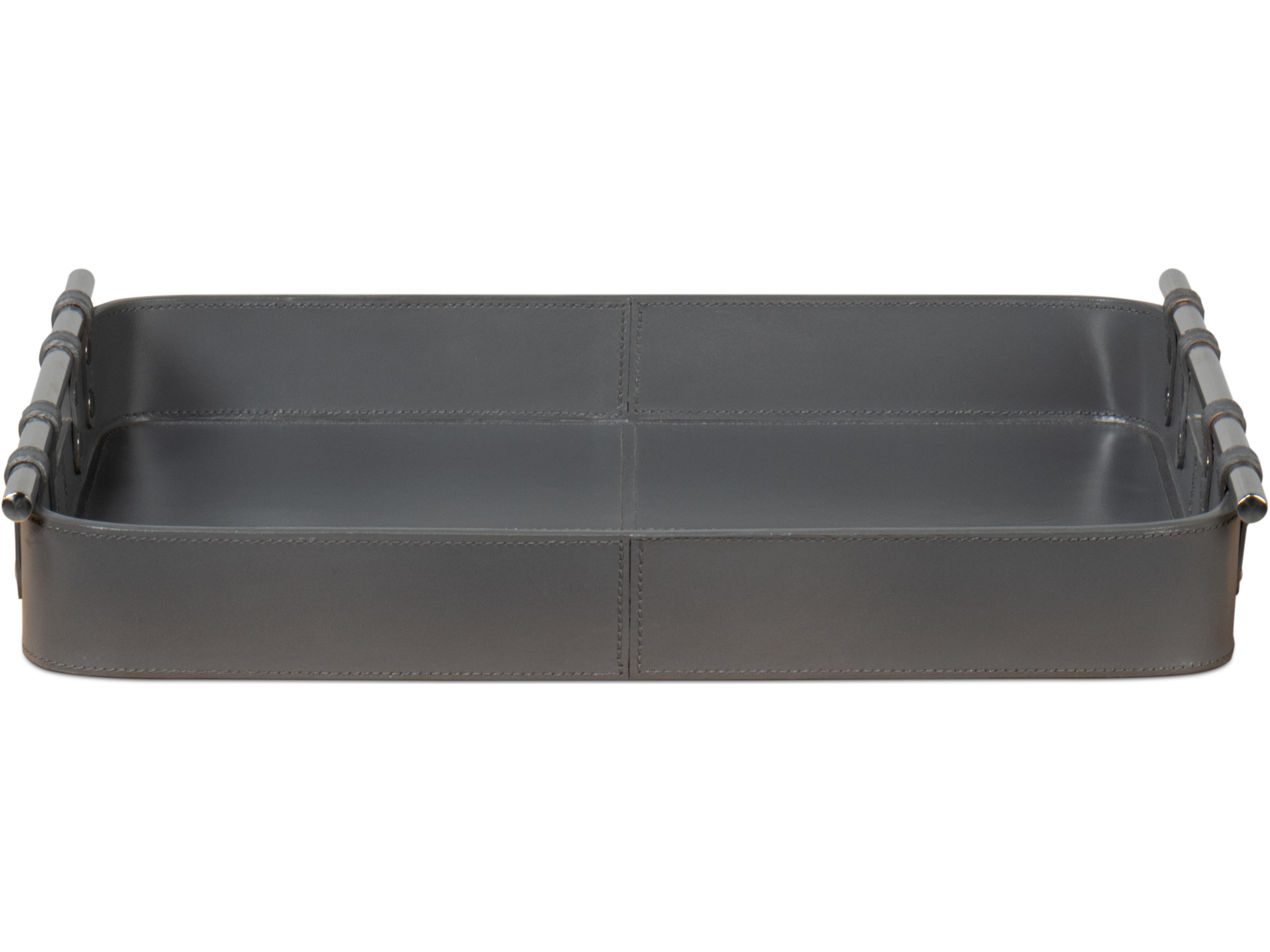 Sarreid Ltd Safari Leather Tray Quiet Shade