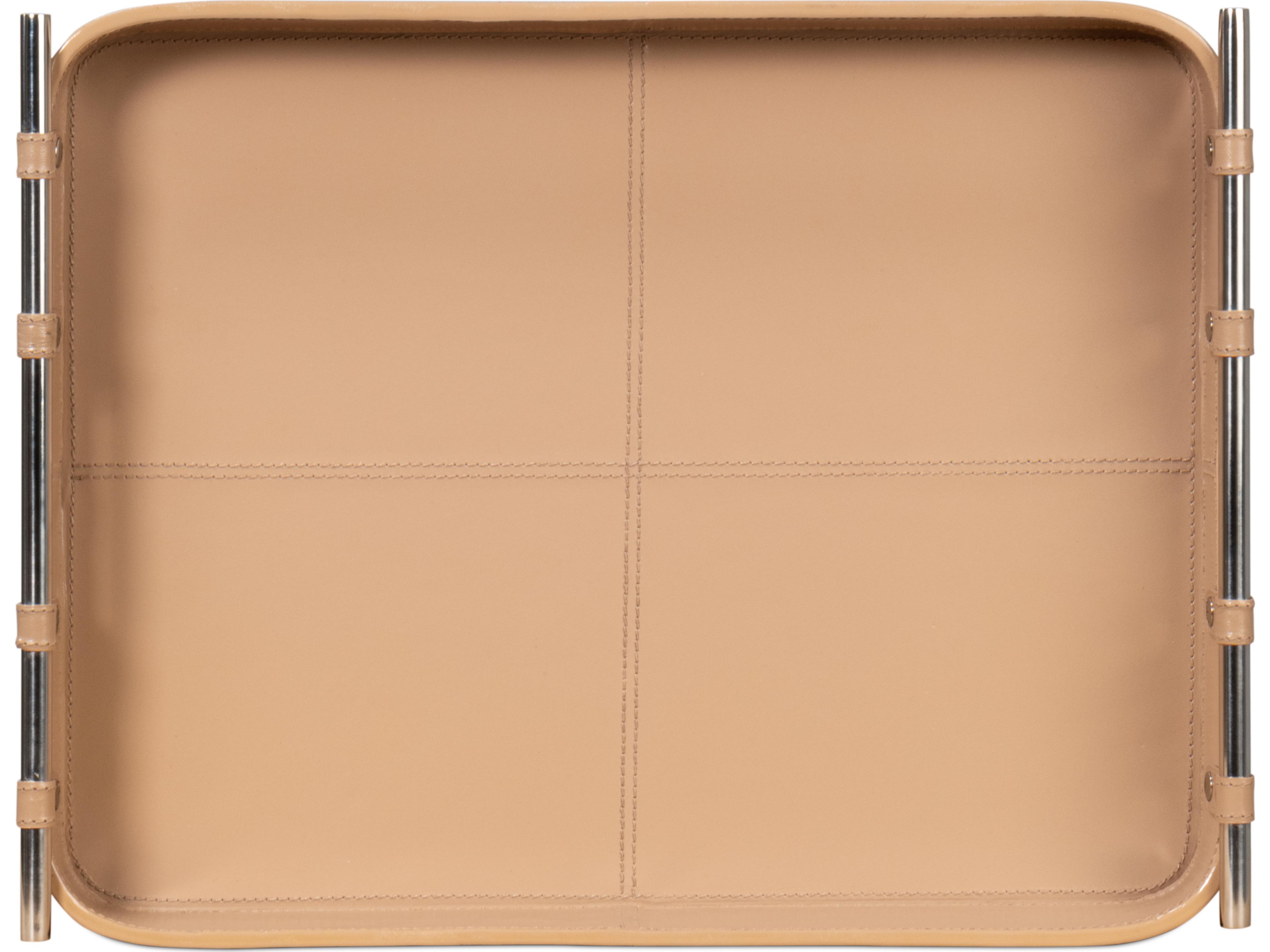 Sarreid Ltd Safari Leather Tray Mushroom