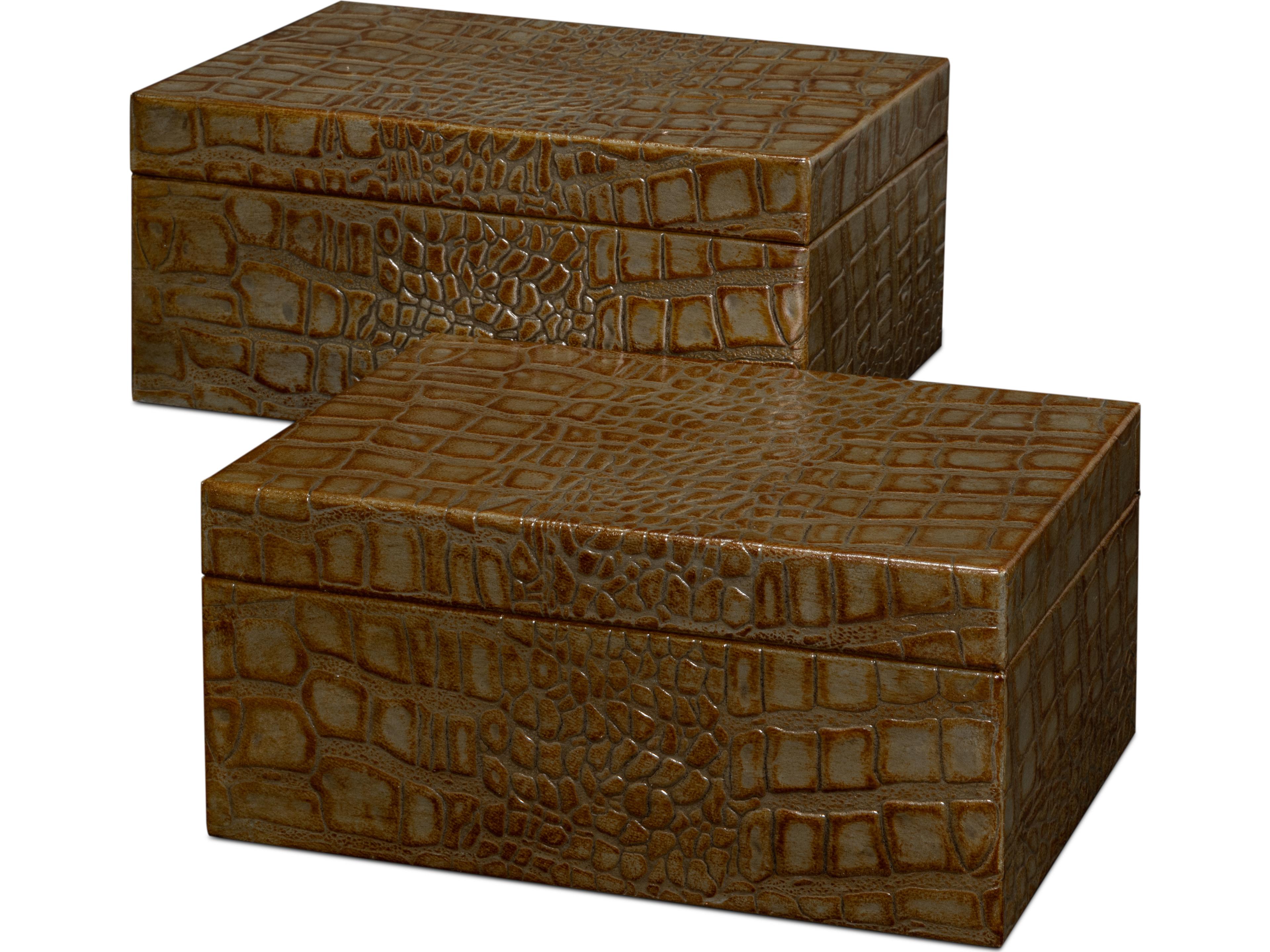 Candece Leather Box Antique Green 2