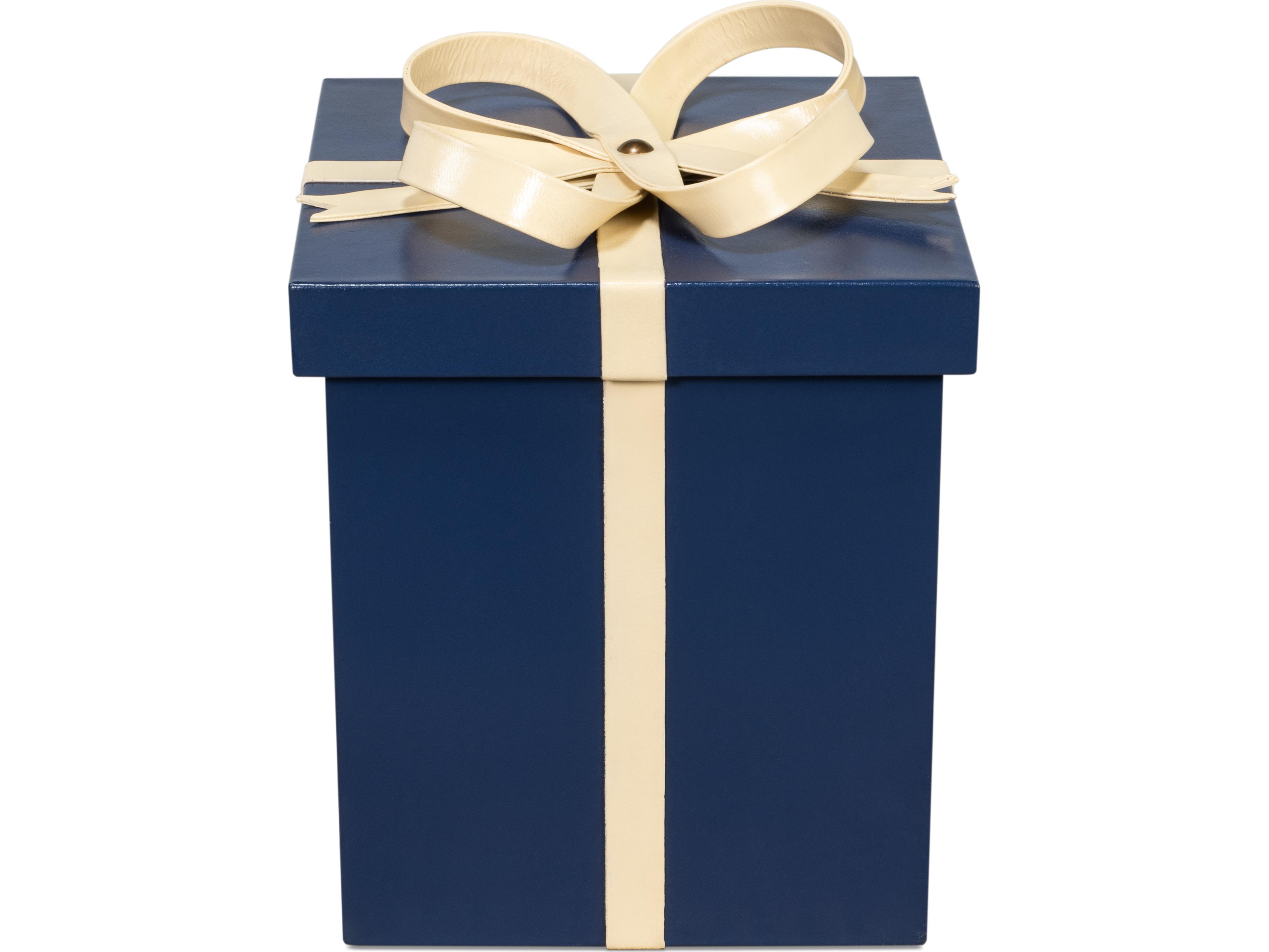 Sarreid Ltd Ferrell Leather Holiday Boxes 3 Navy