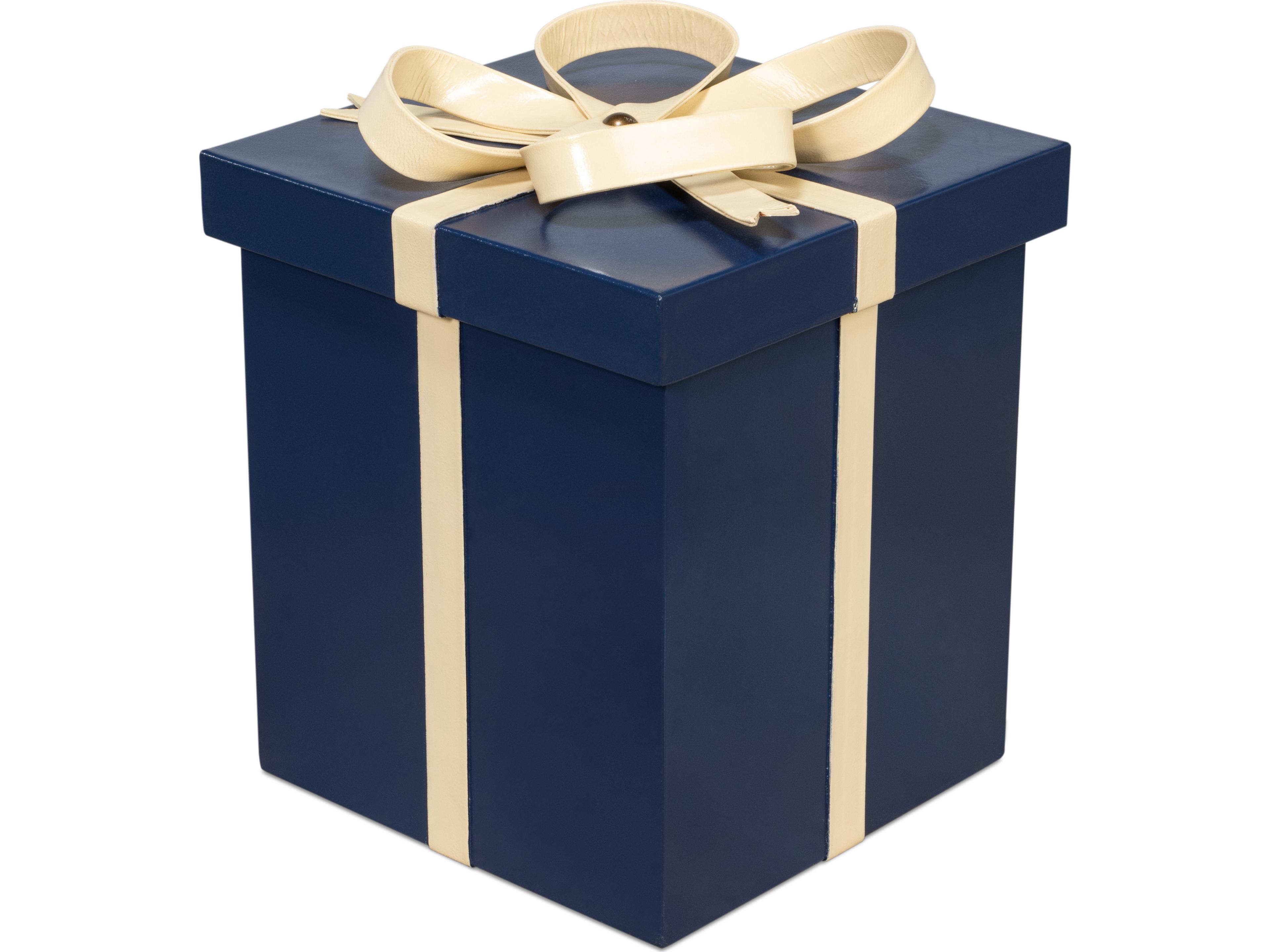 Sarreid Ltd Ferrell Leather Holiday Boxes 3 Navy