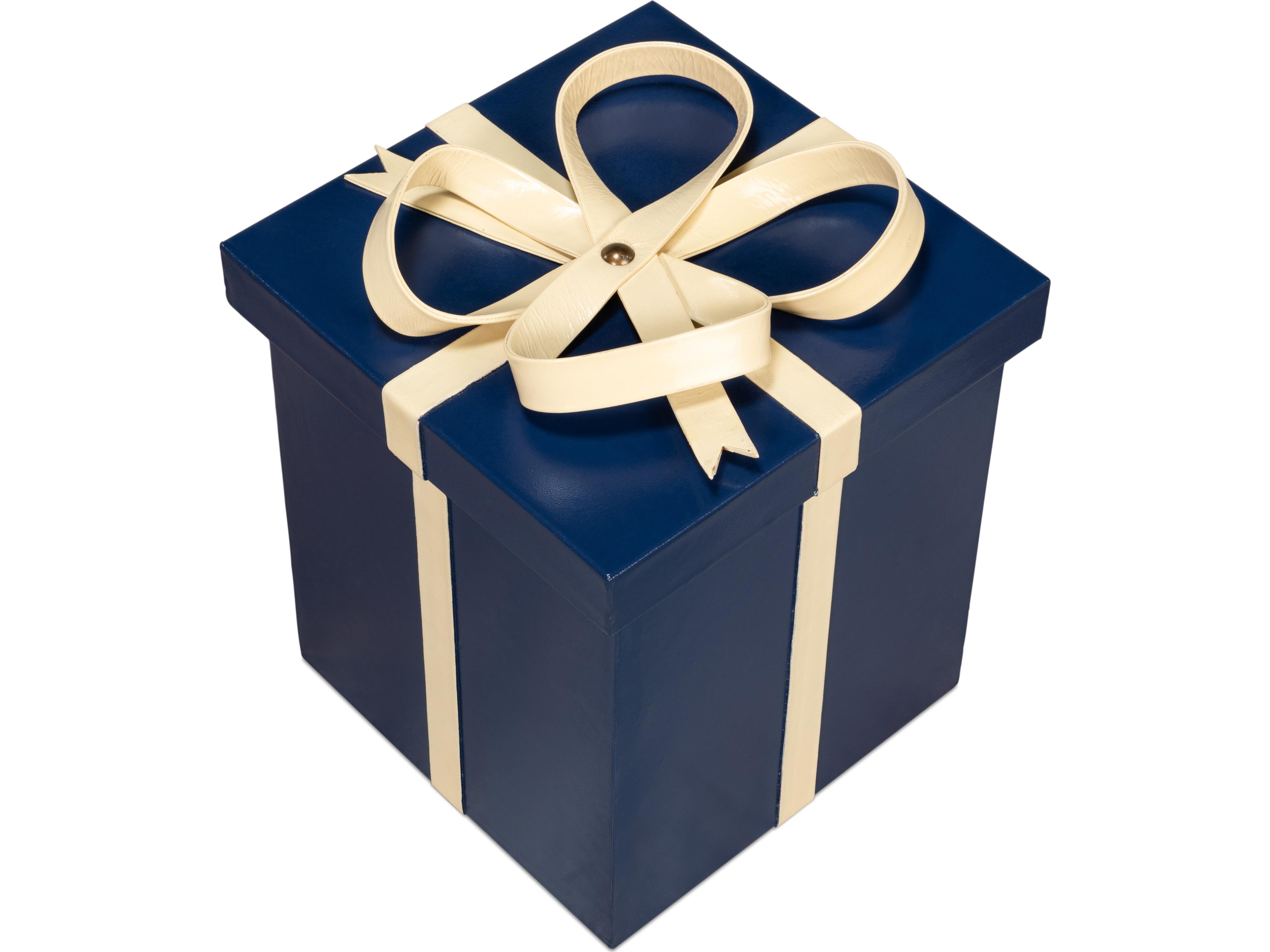 Sarreid Ltd Ferrell Leather Holiday Boxes 3 Navy