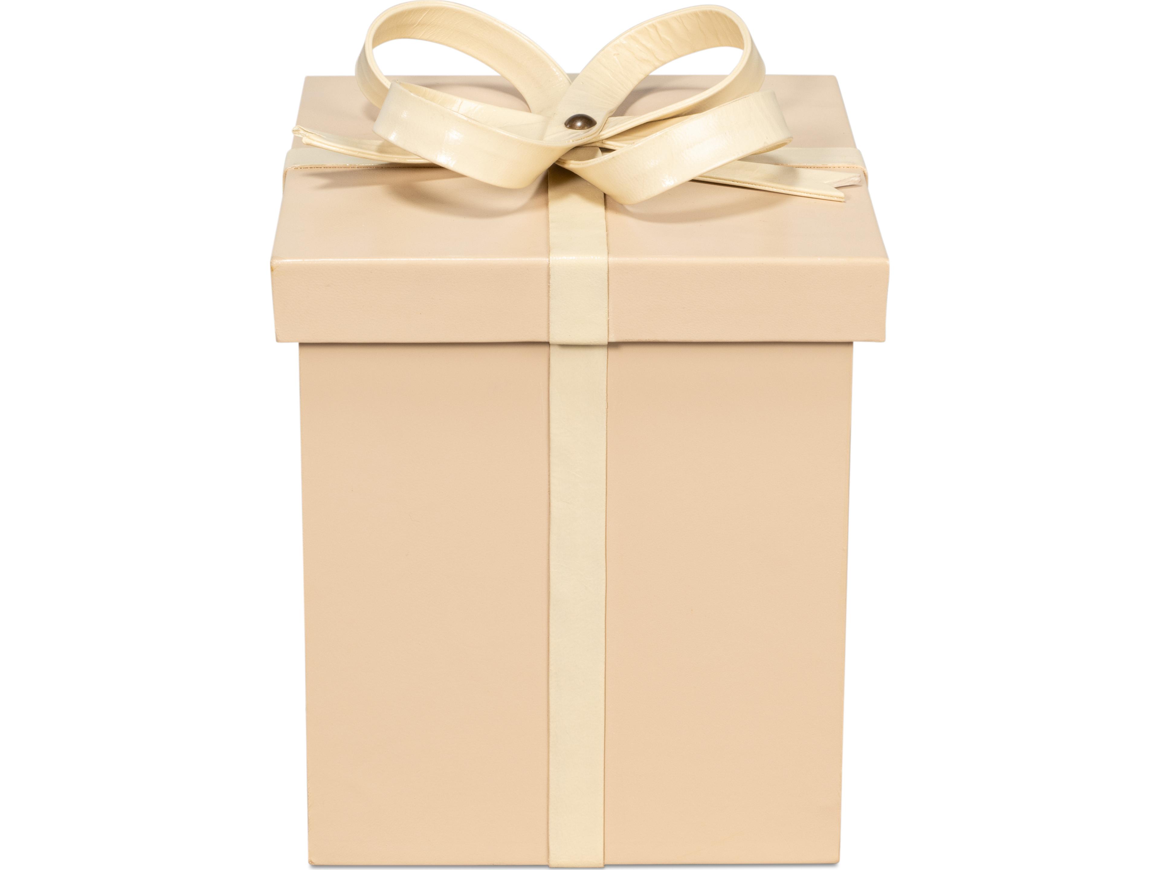 Sarreid Ltd Ferrell Leather Holiday Boxes 3 Taupe